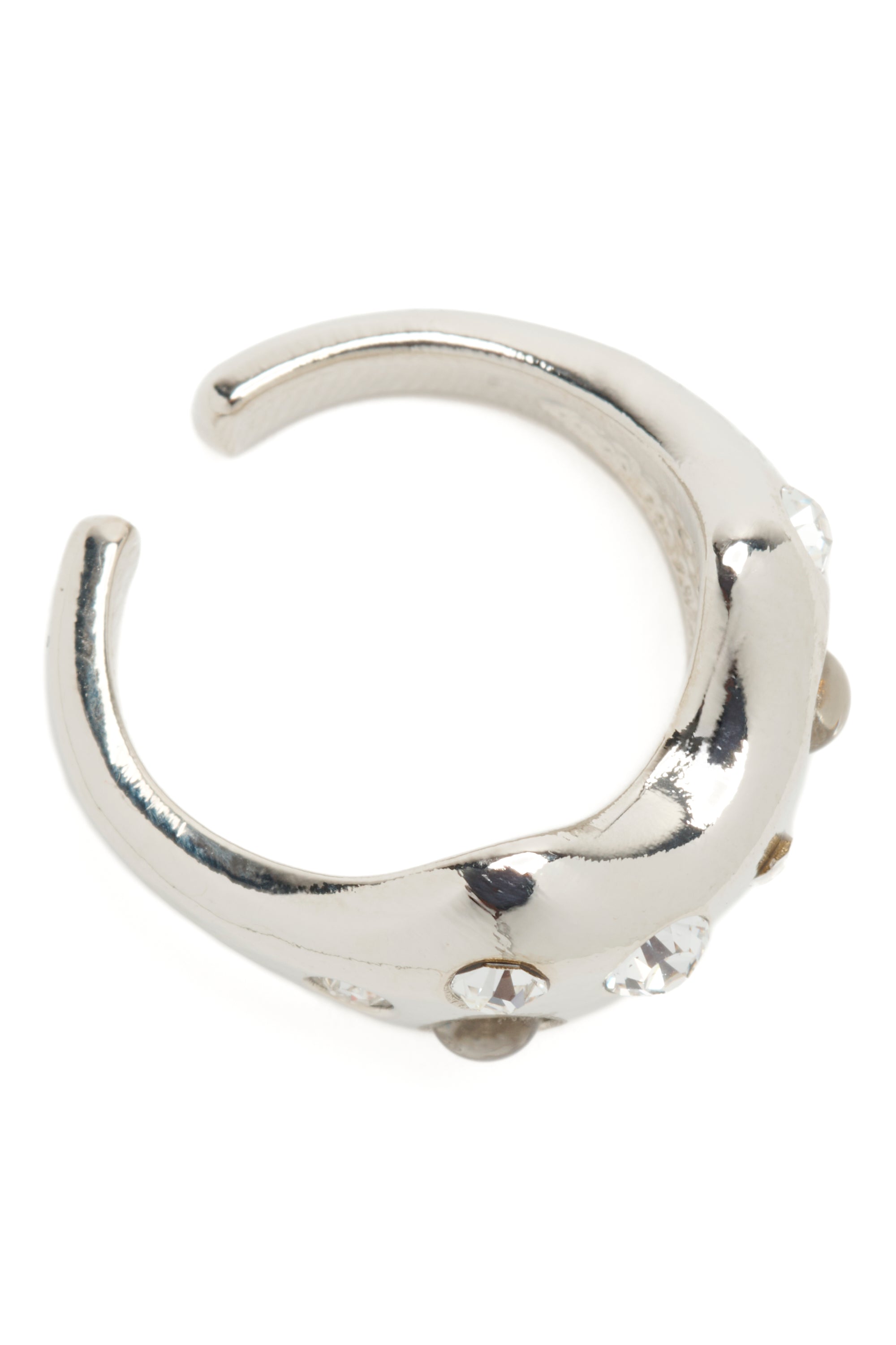 SILVER CLEAR BAT TOE RING