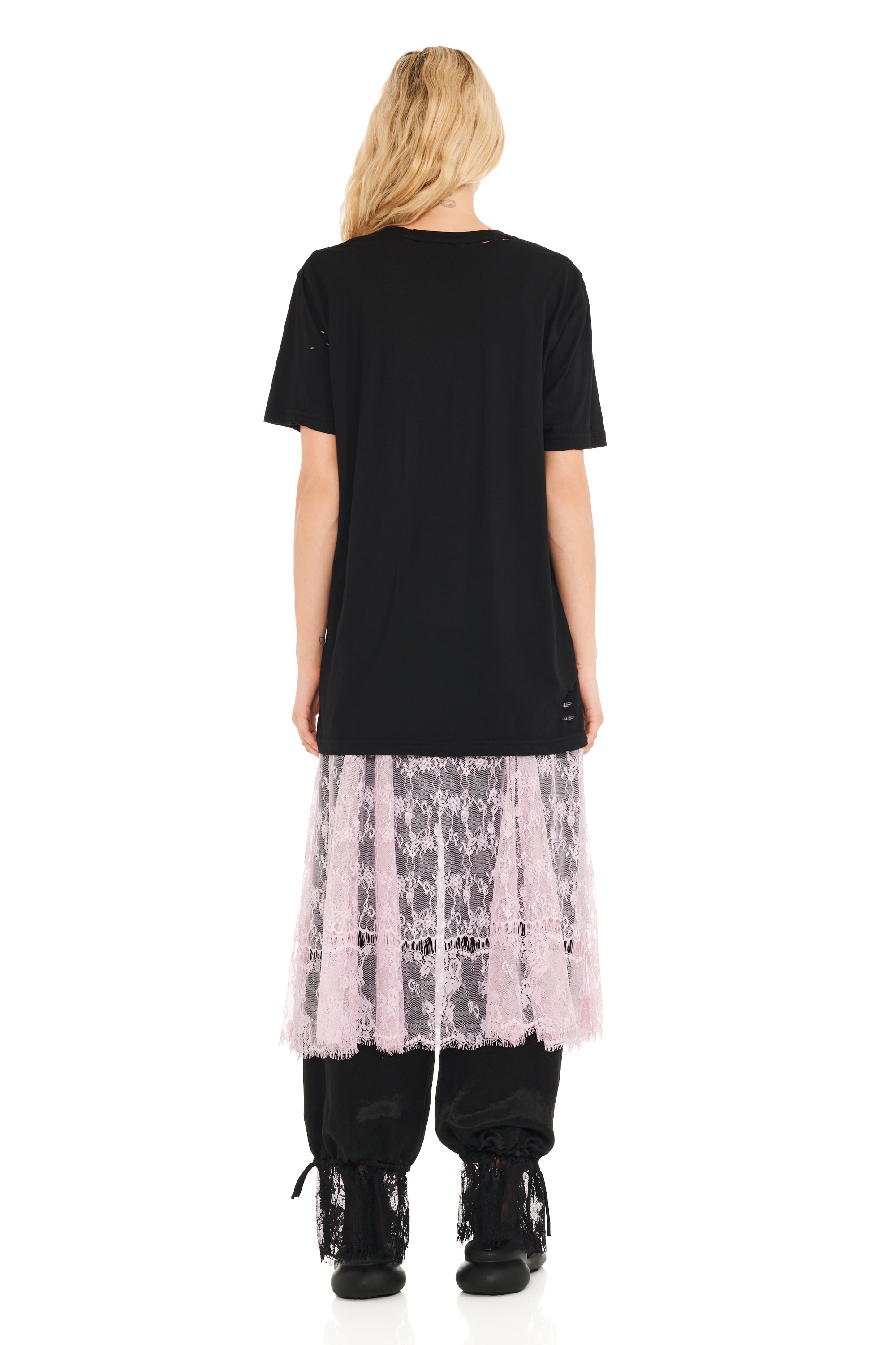 BLACK FLOWER DREAM DISTRESSED GRAPHIC TEE