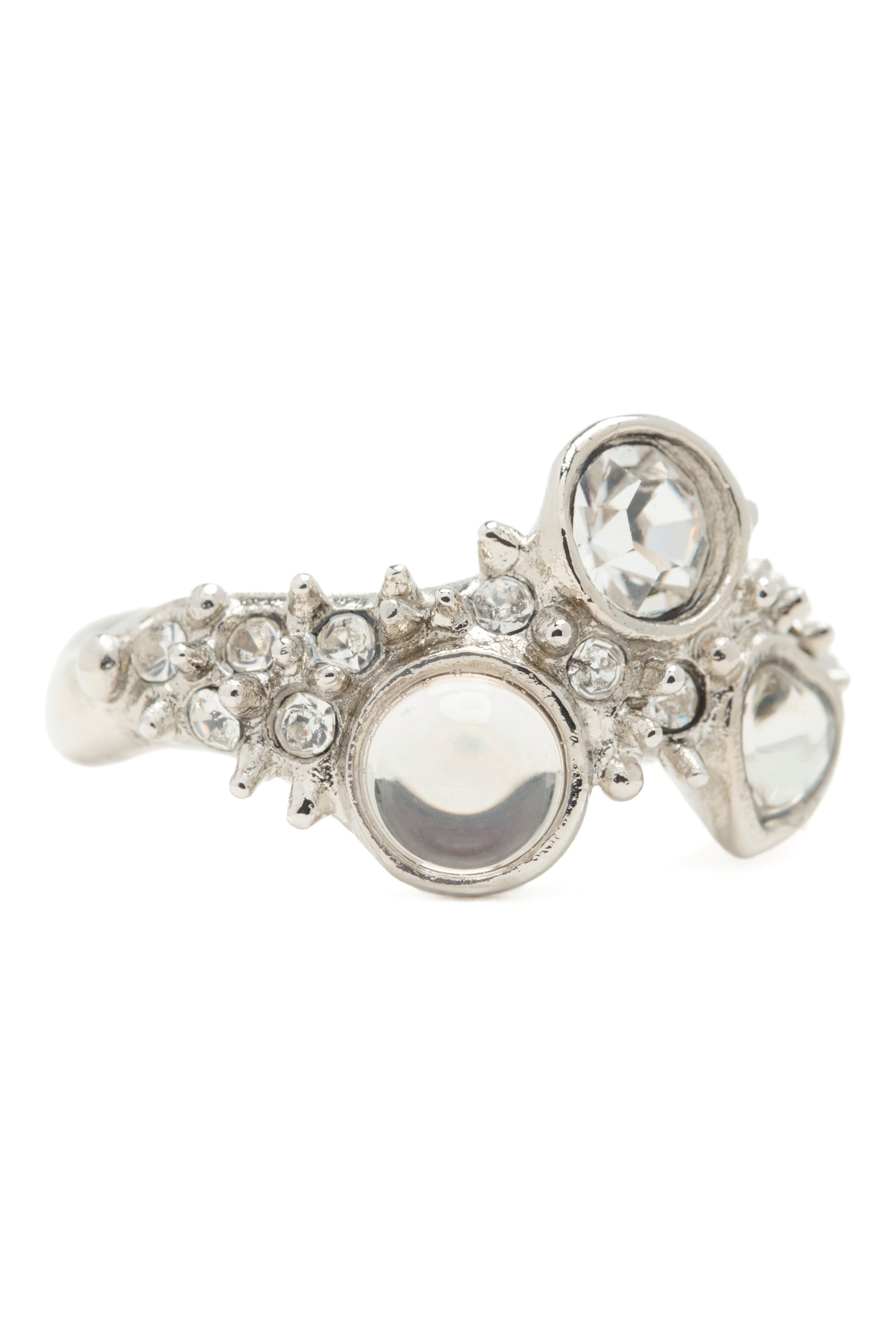 SILVER CLEAR FLORENCE SPIKE RING
