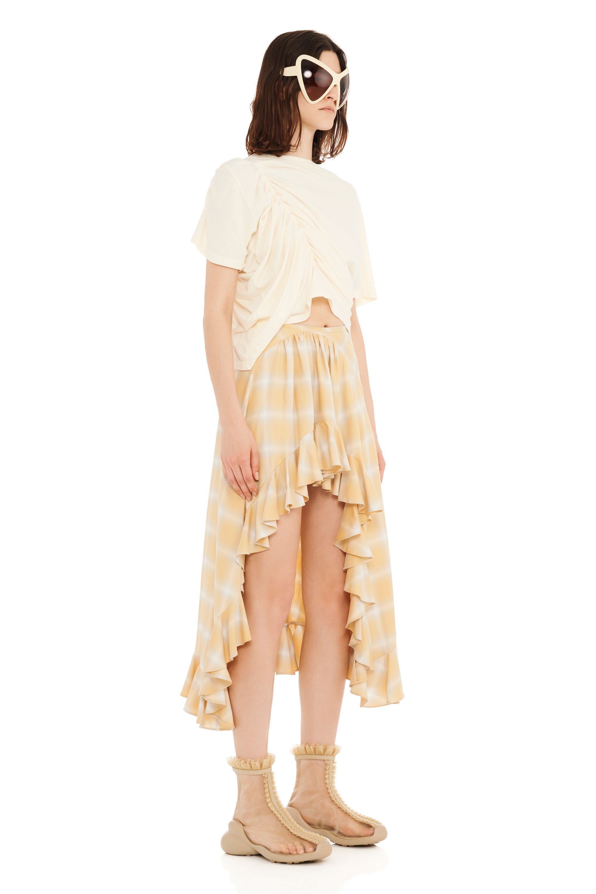 SUNNY PLAID FLORIST SKIRT