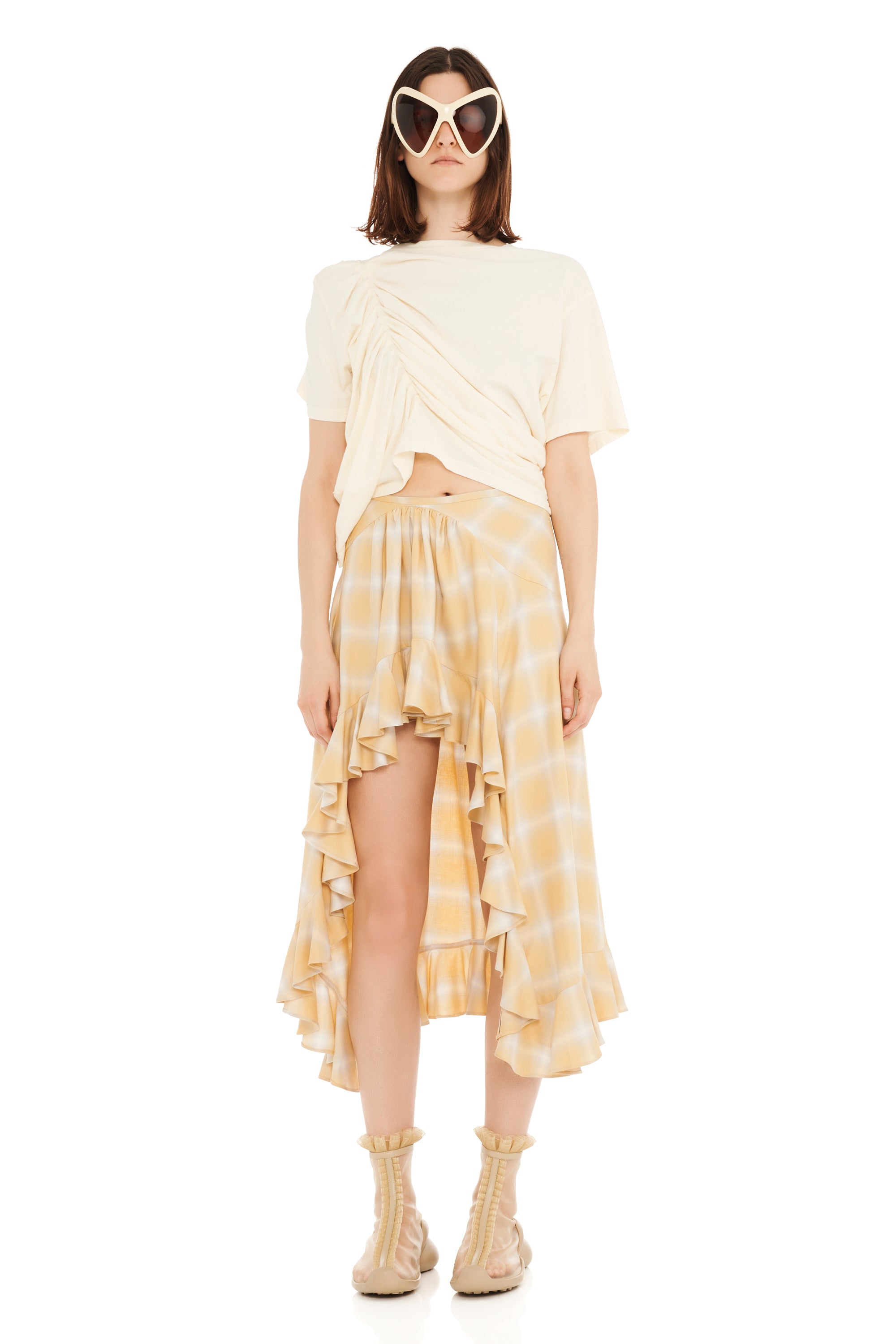 SUNNY PLAID FLORIST SKIRT