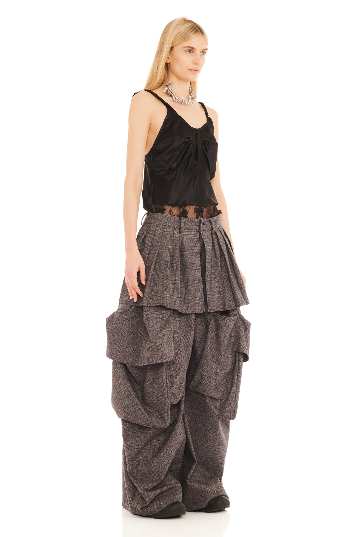 STONE PLAID HAZEL CARGO PANT