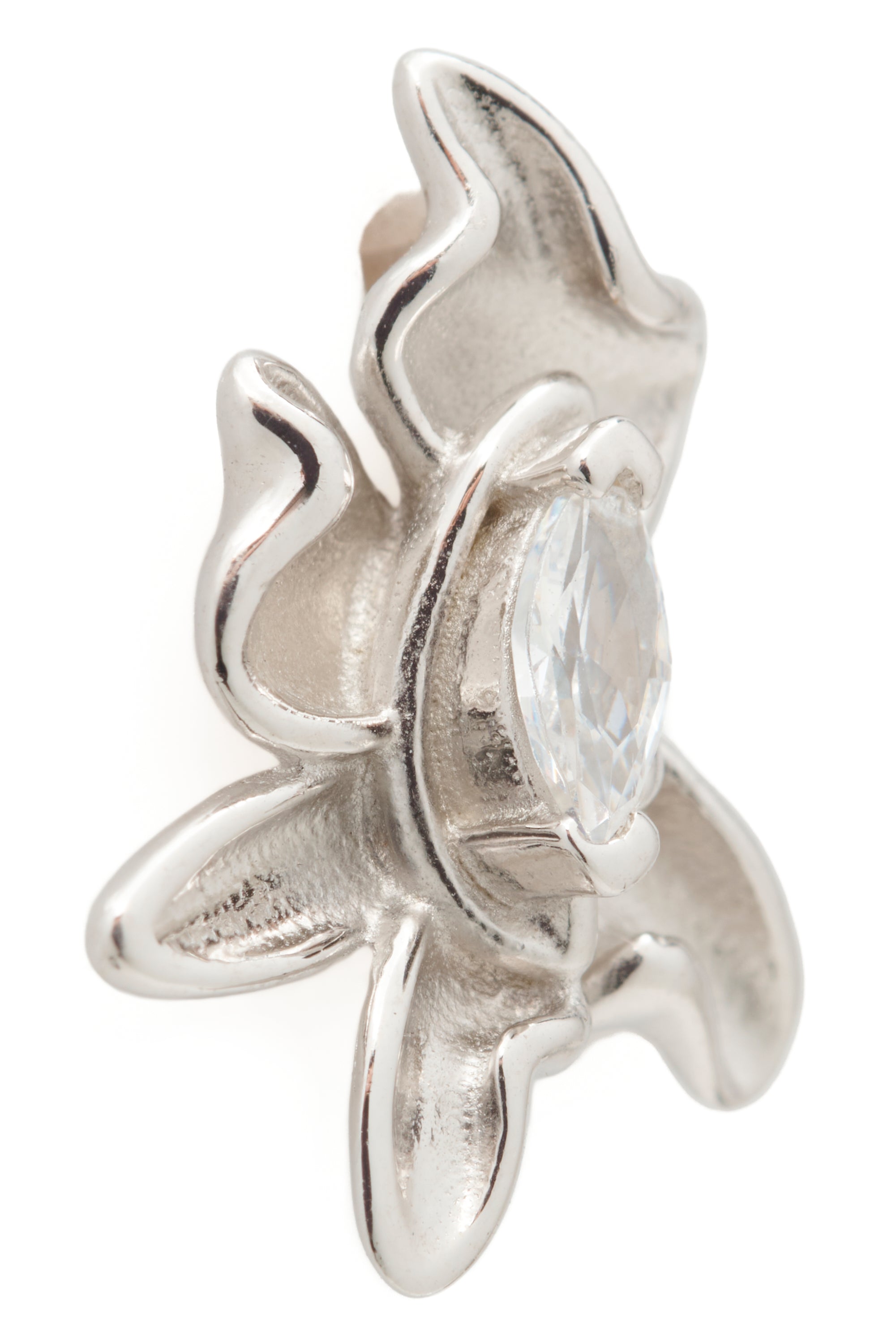 CRYSTAL CLEAR MINI MOLTEN FLOWER EARRINGS