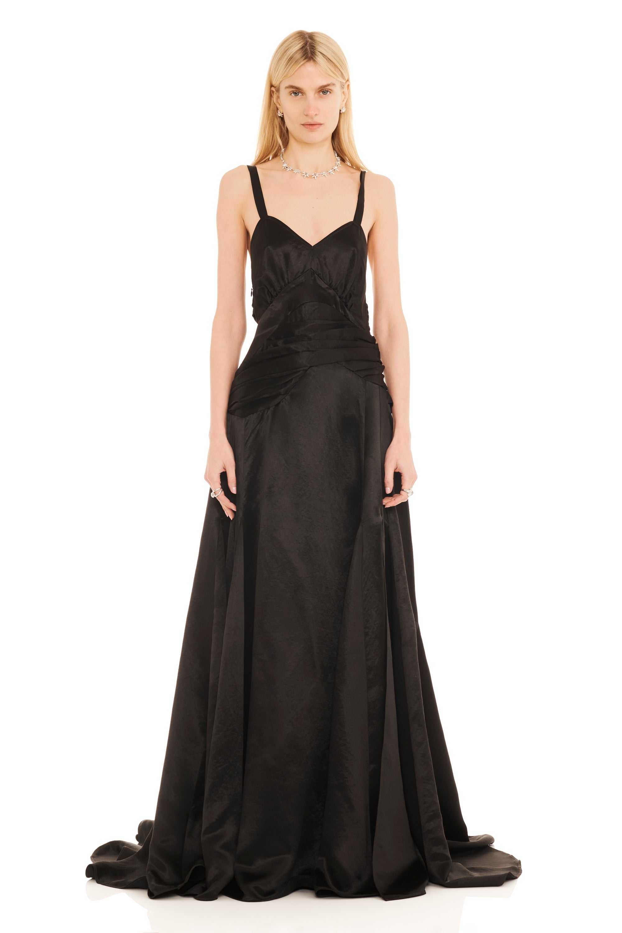BLACK PLUME GOWN