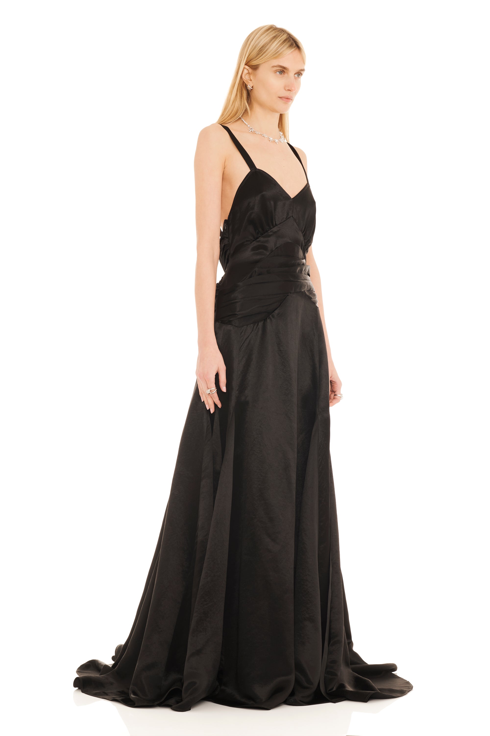 BLACK PLUME GOWN