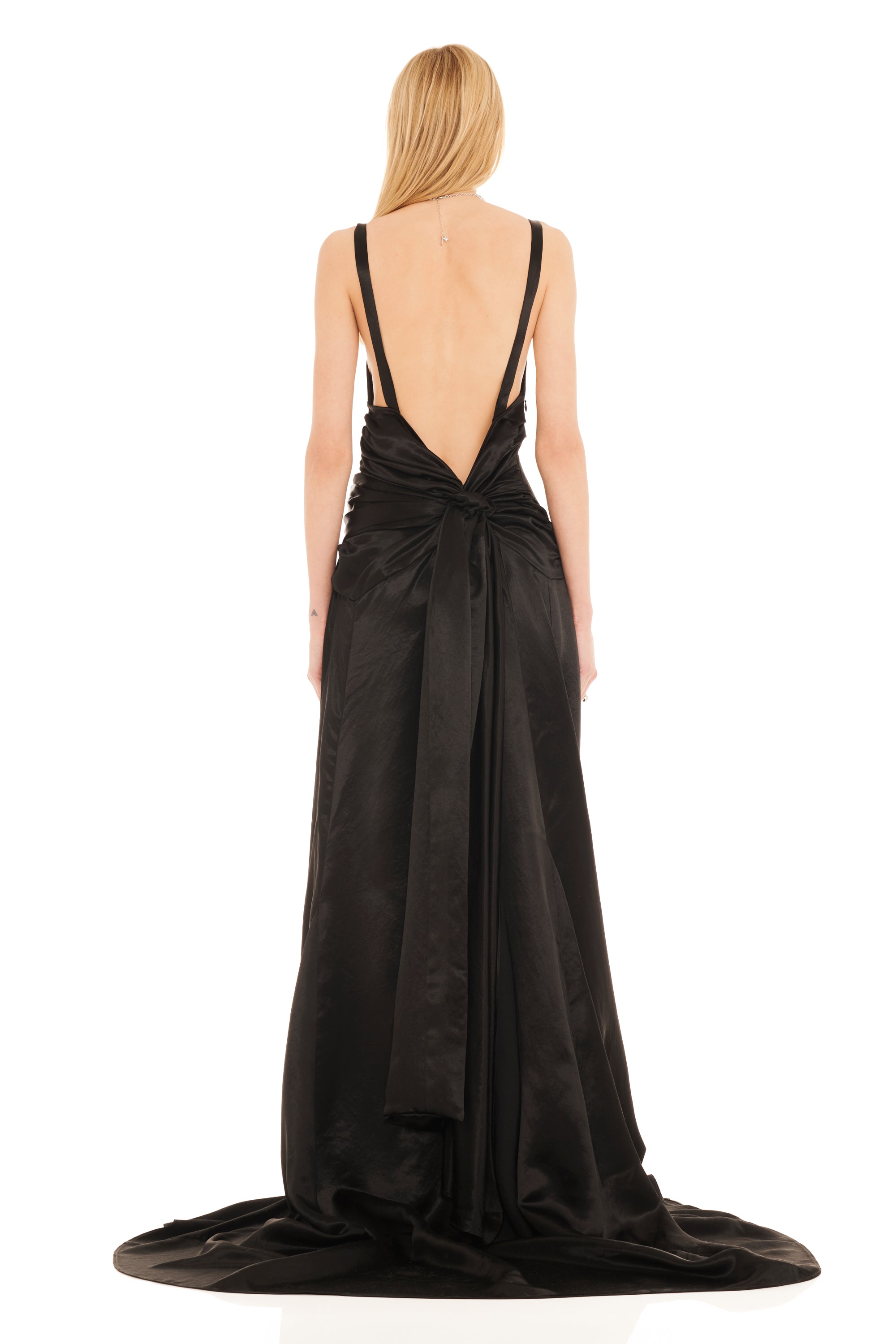 BLACK PLUME GOWN