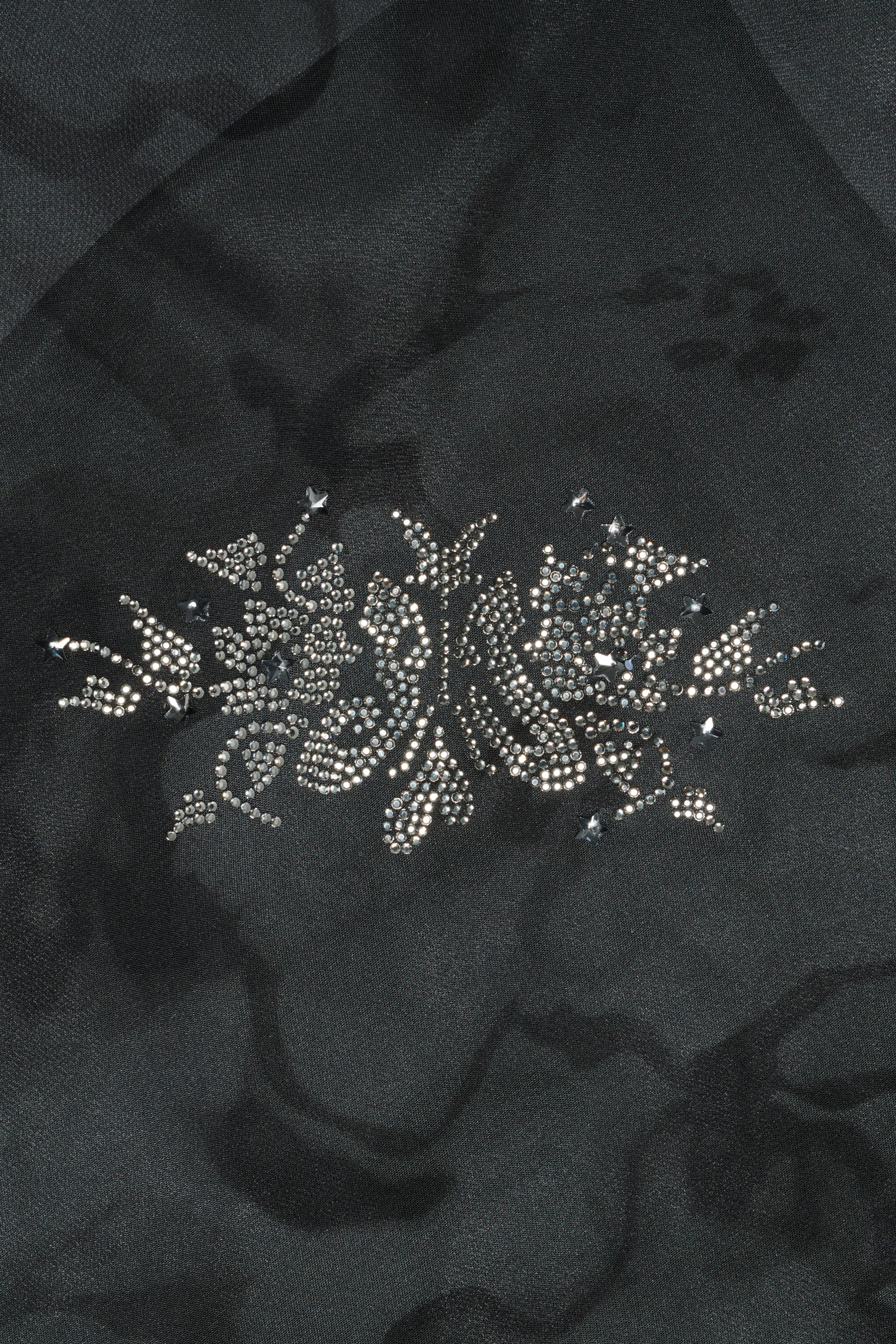 BLACK WATERCOLOR FLORAL PRINCESS FOULARD