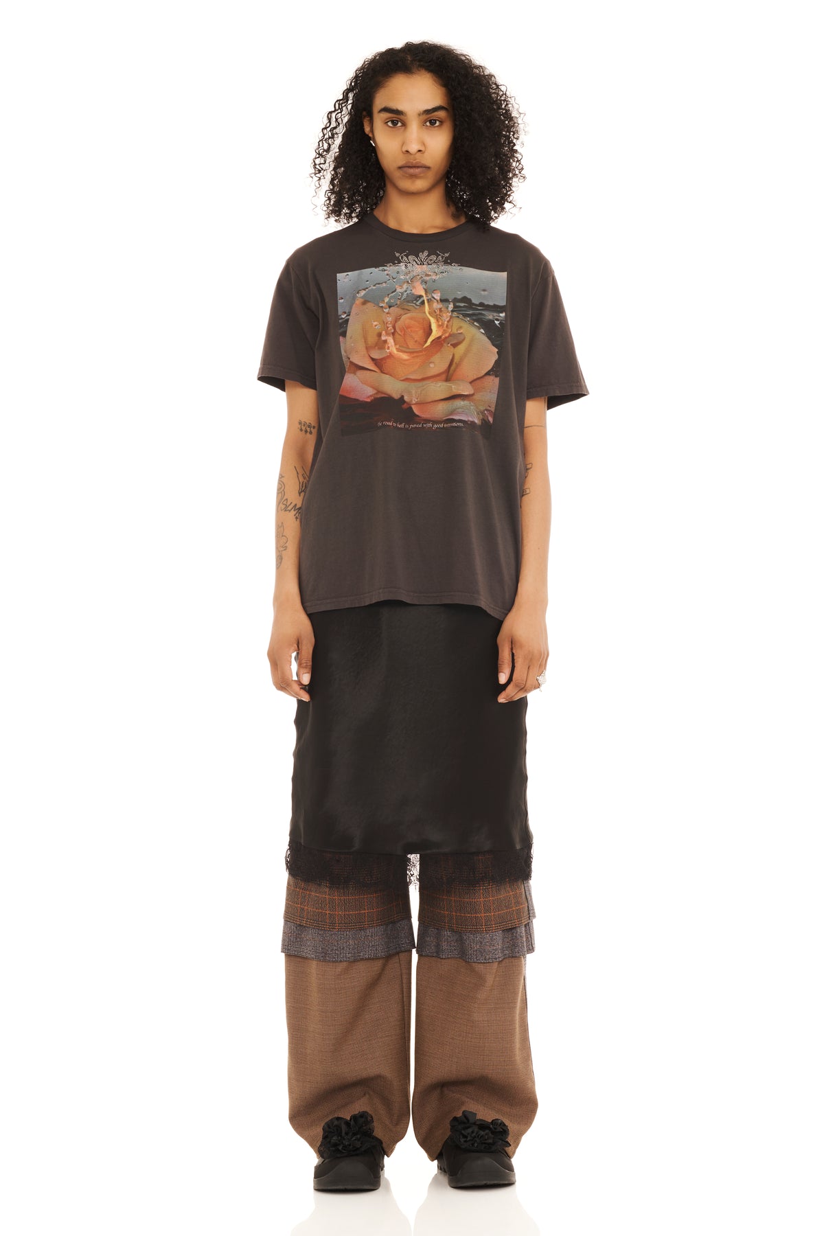 CHARCOAL INTENTIONS RHINESTONE GRAPHIC TEE