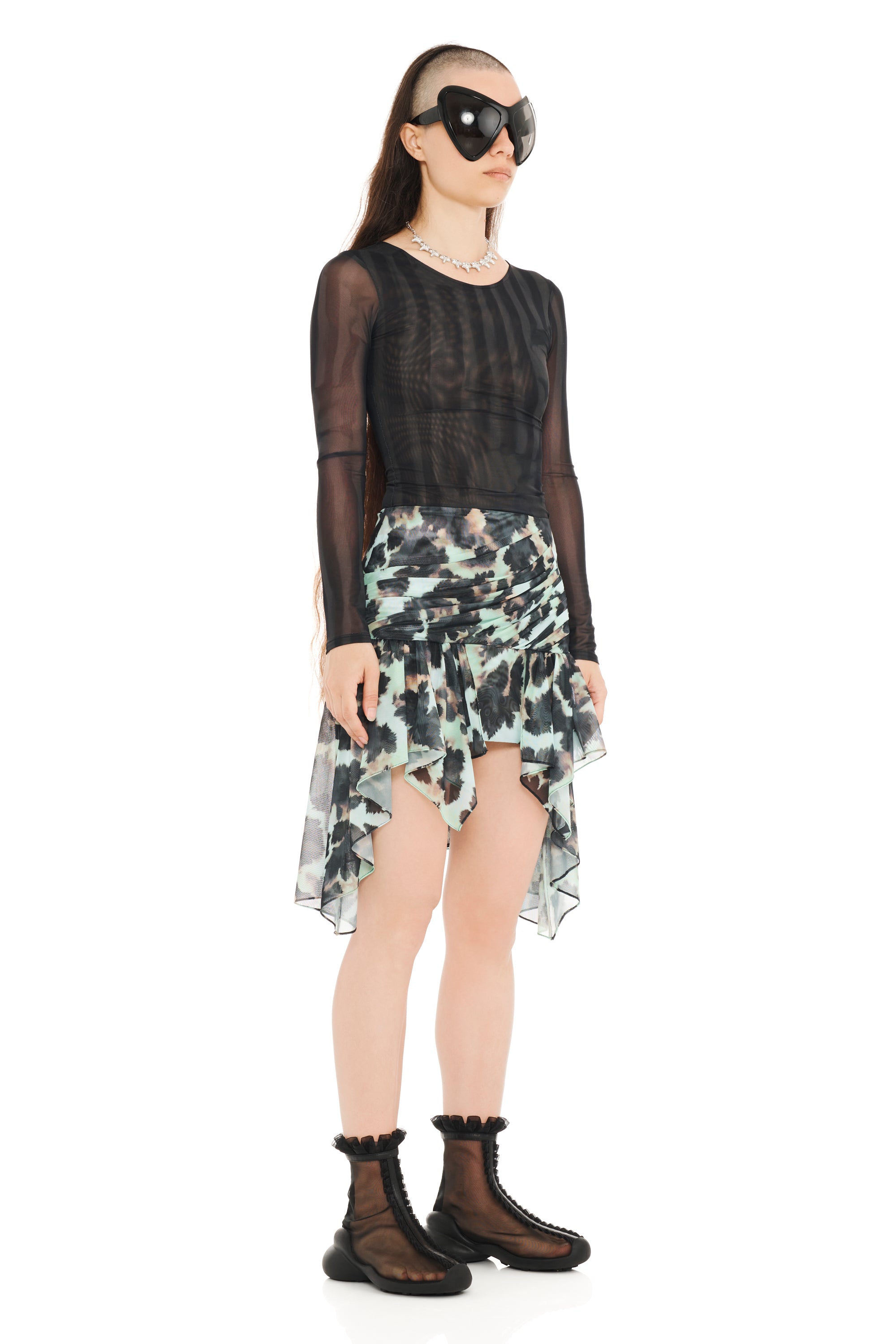 SNOW LEOPARD CELOSIA MINI SKIRT
