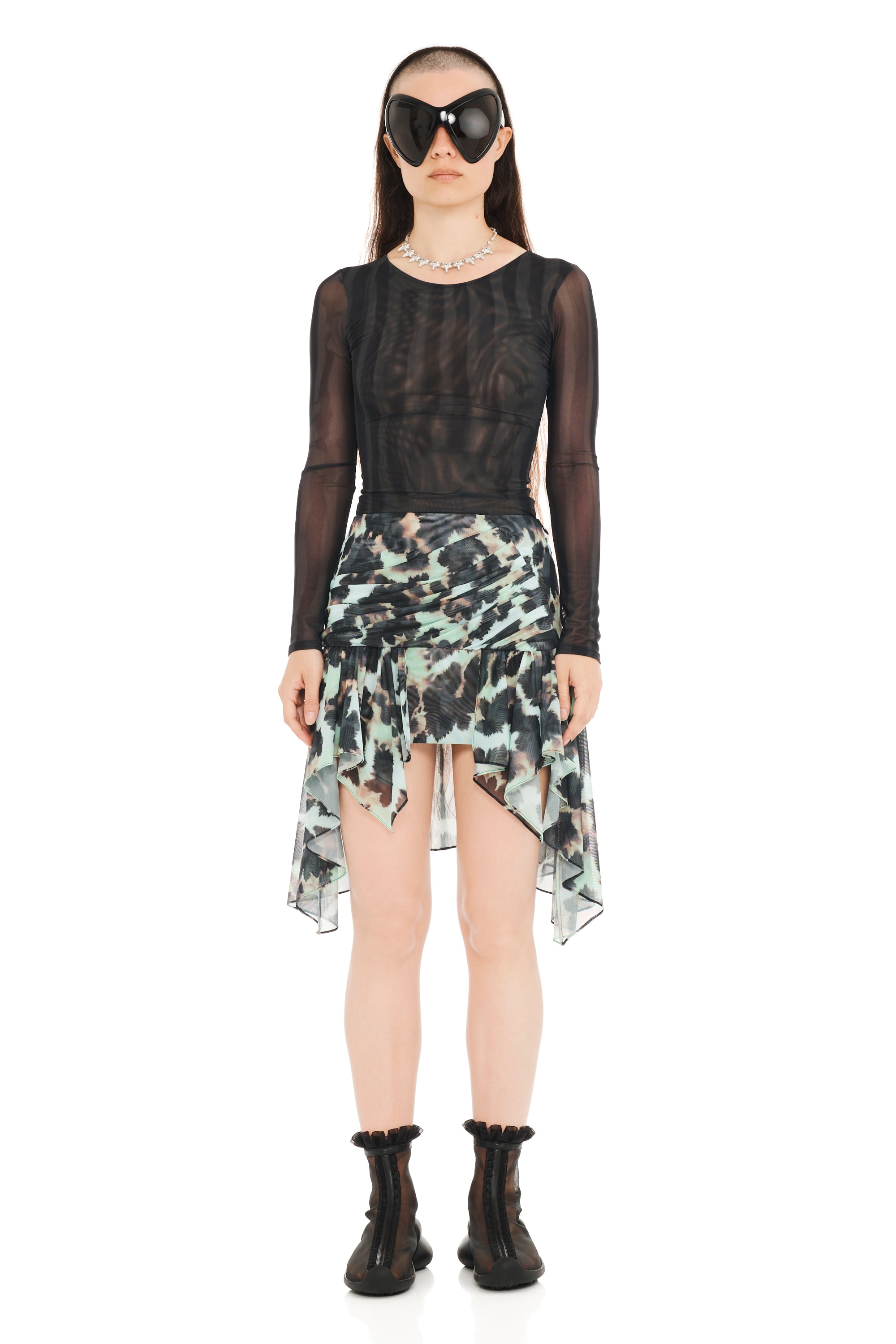 SNOW LEOPARD CELOSIA MINI SKIRT