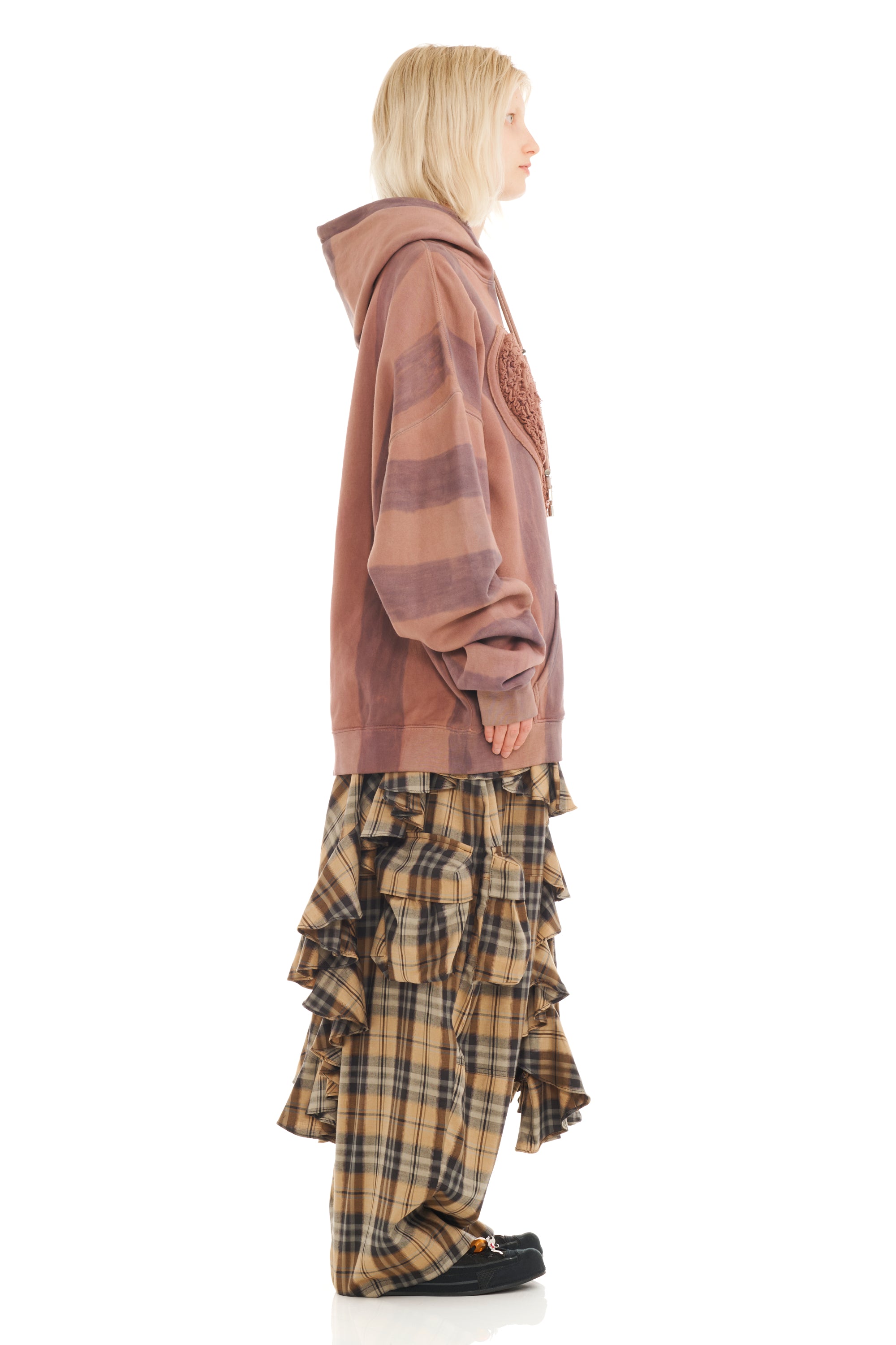 EARTH STRIPE SOFT HEART HOODIE