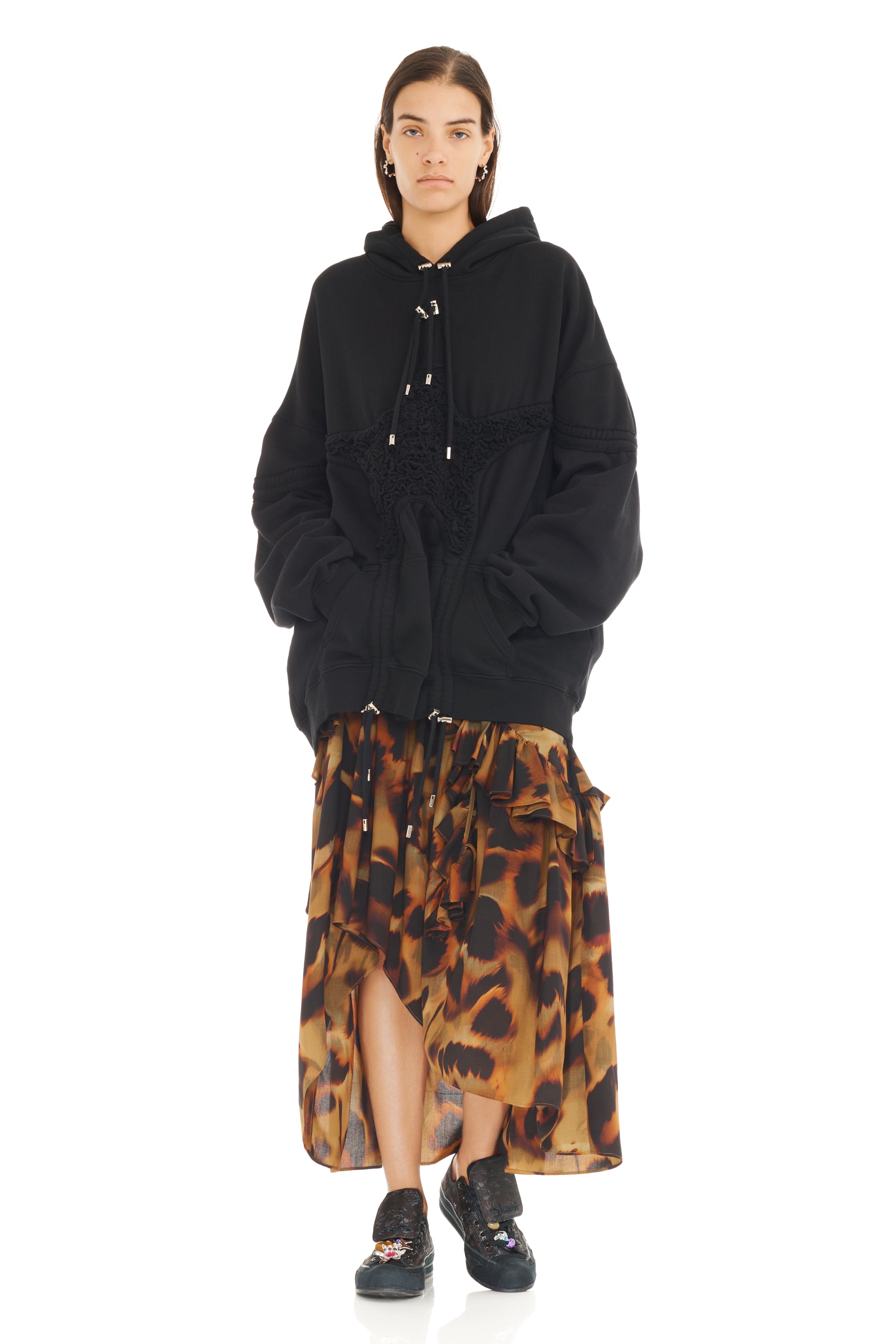 BLACK SOFT STAR HOODIE