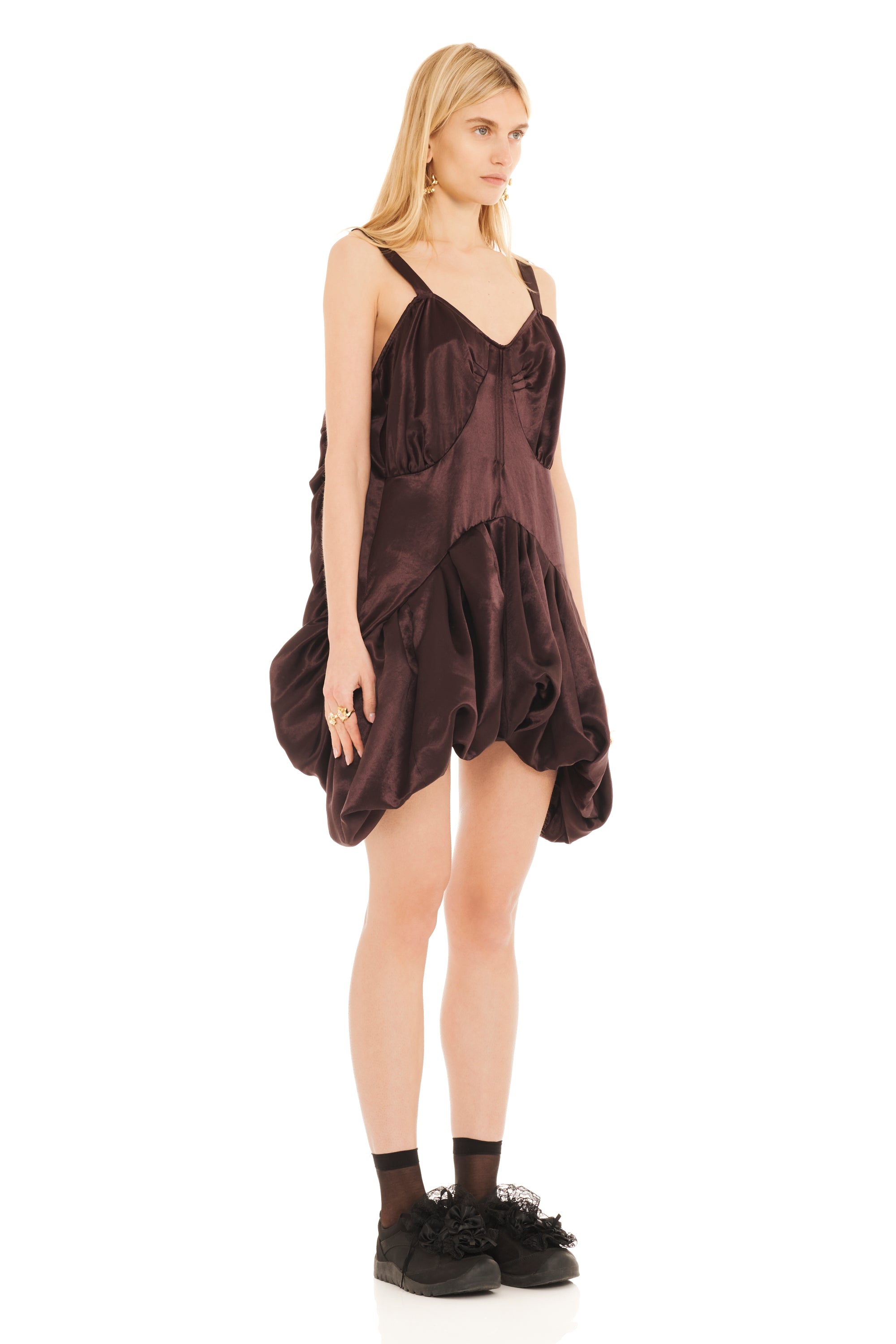 CHOCOLATE VALERIAN SLIP DRESS