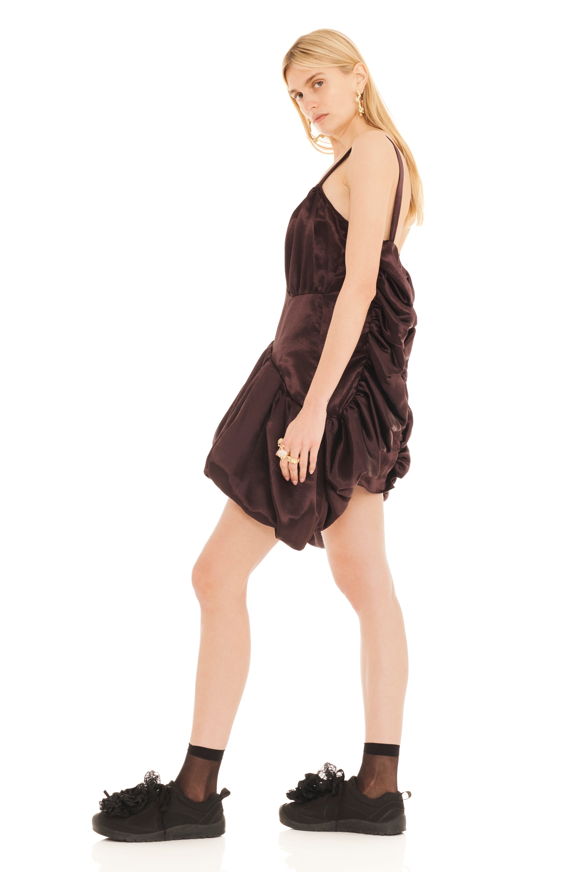 CHOCOLATE VALERIAN SLIP DRESS