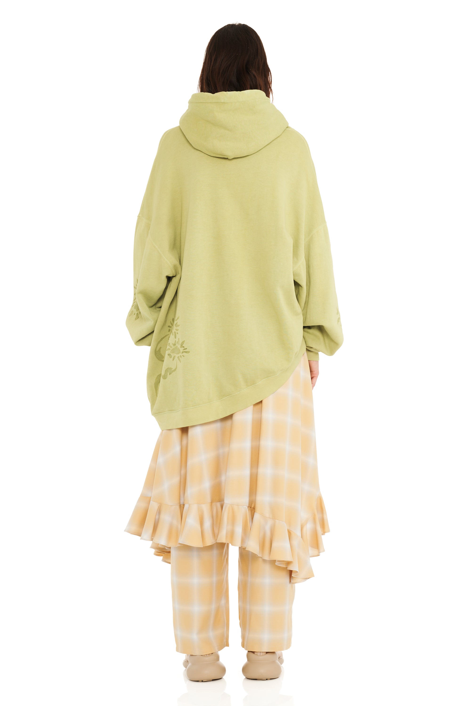 OLIVE DAISY WAVE HEM HOODIE