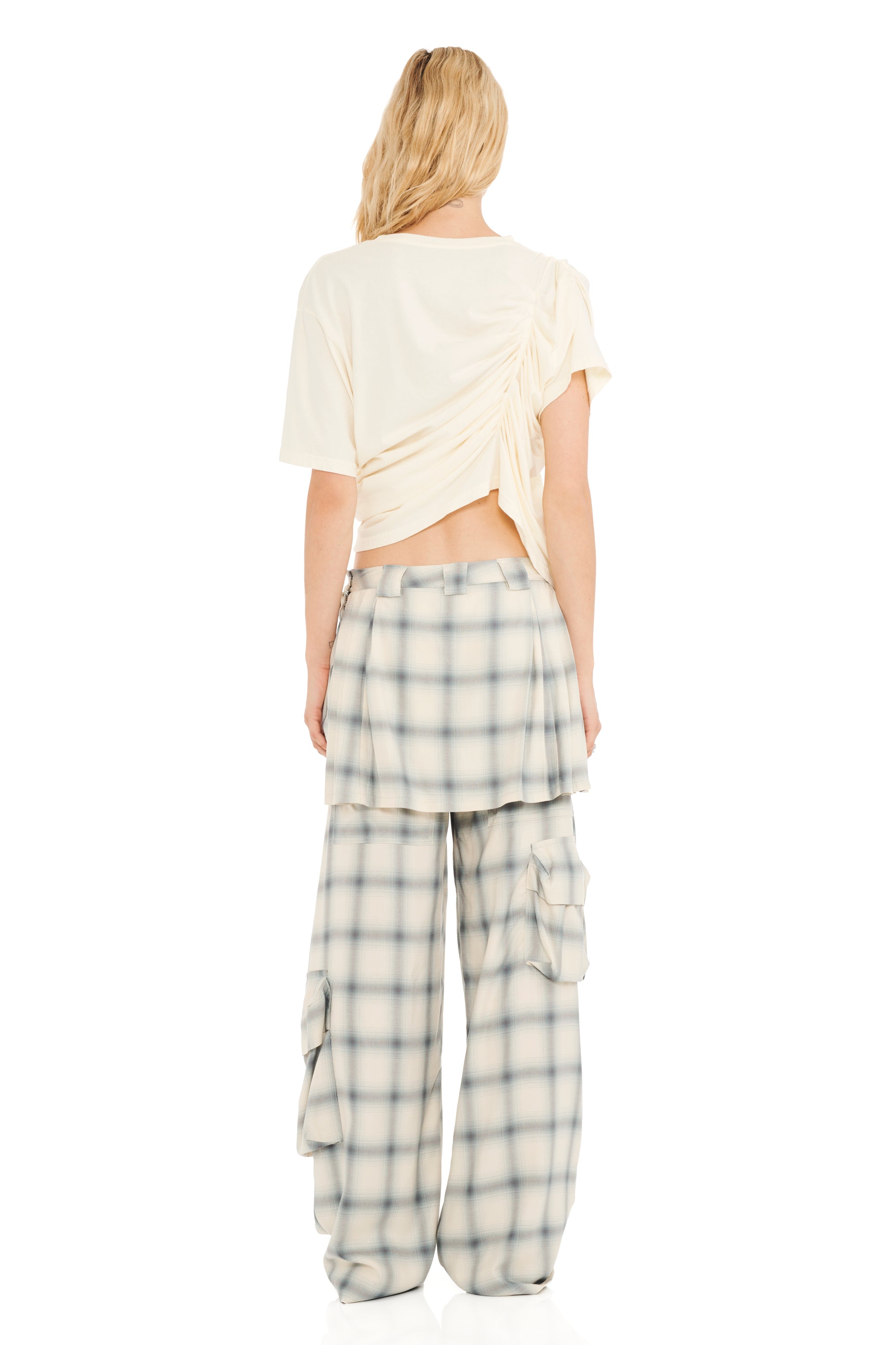 CLOUDY PLAID LAWN SKIRT CARGO PANT