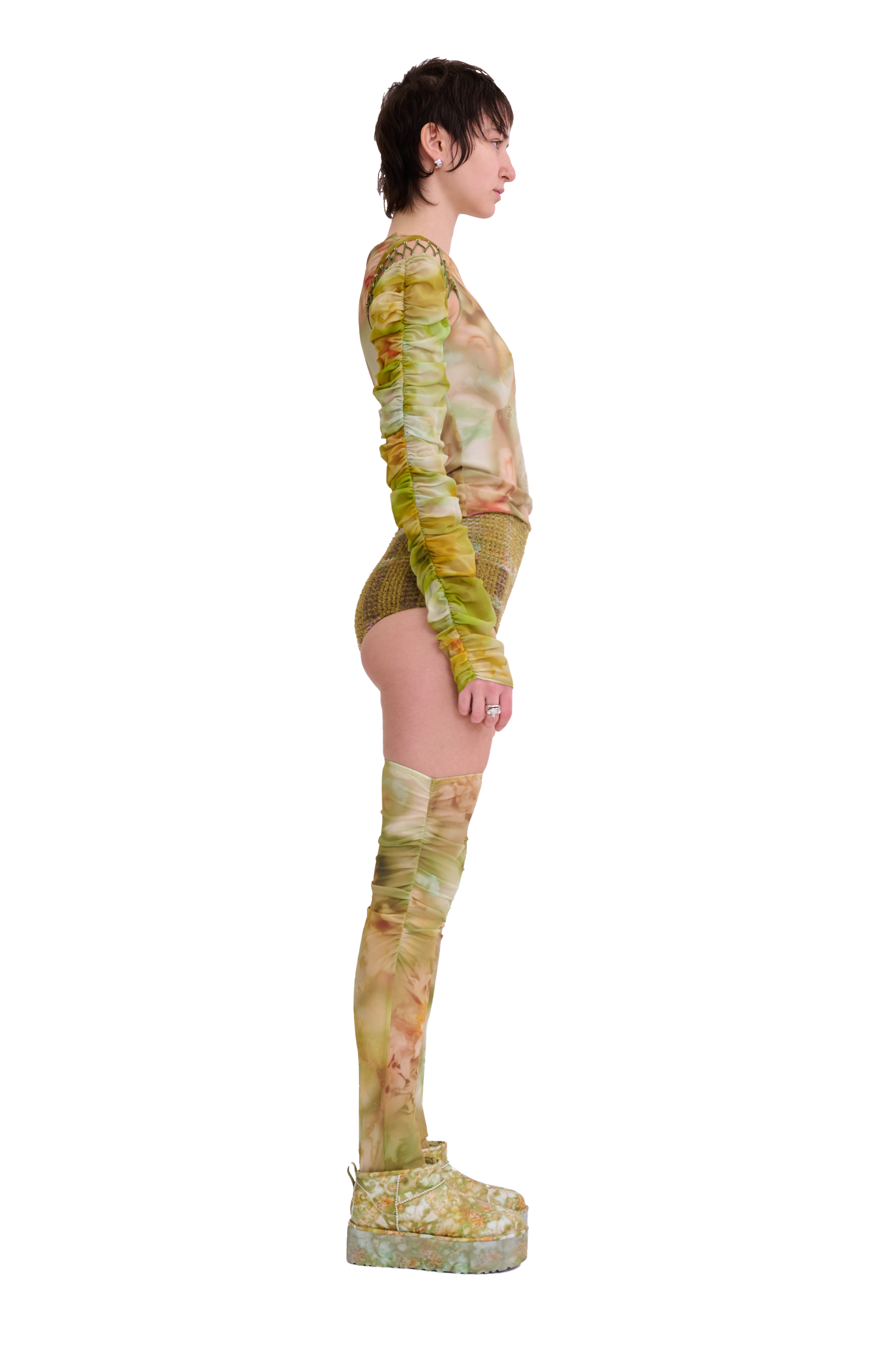 SAGE MOLTEN FLORAL CARDIO DELILAH TOP
