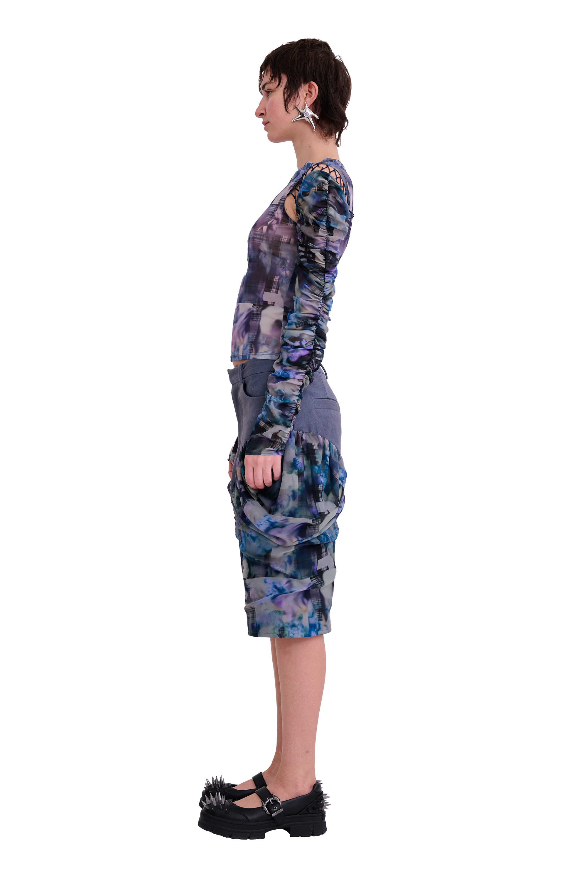 NAVY GARDEN BLUR GIVA SHORT
