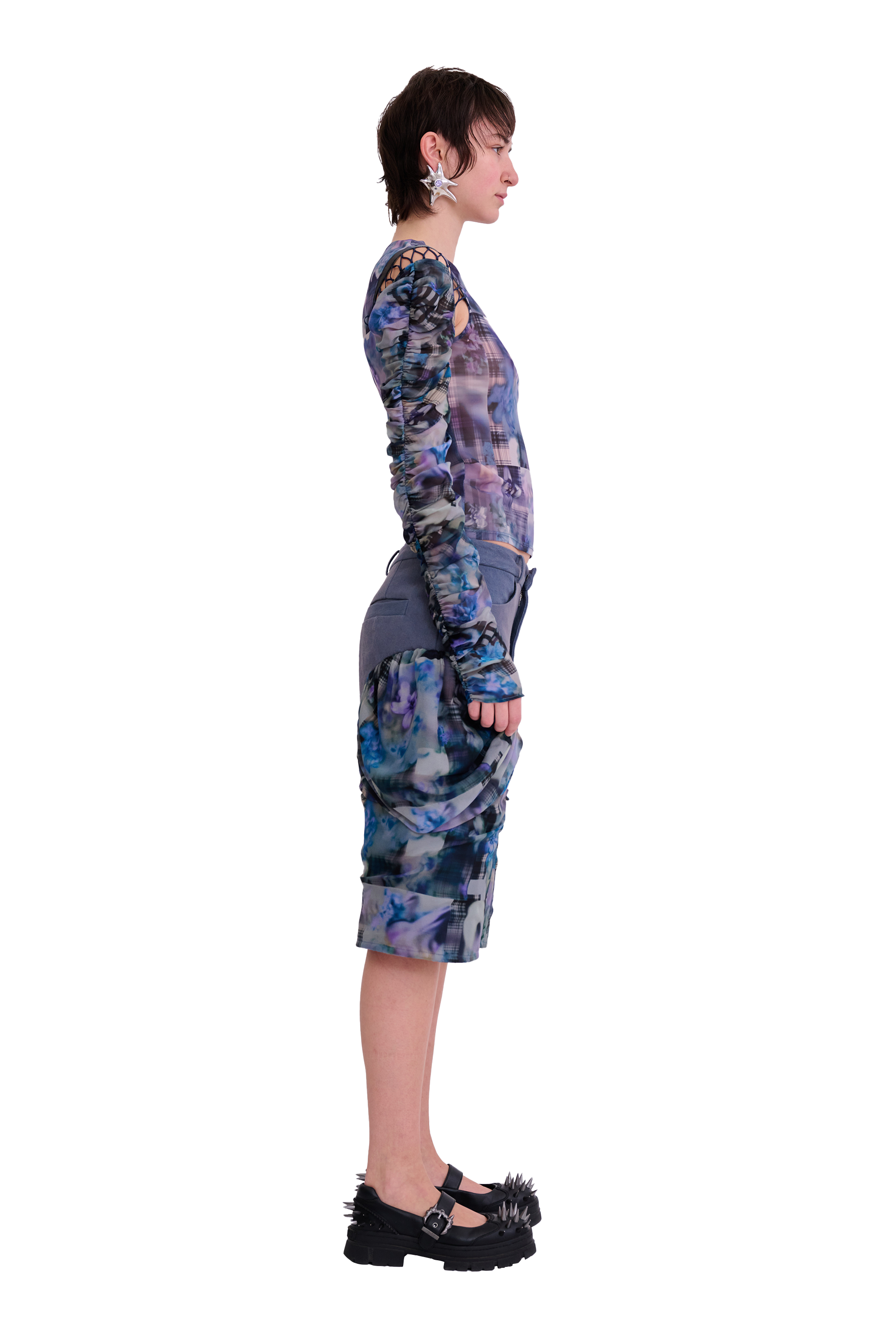 NAVY GARDEN BLUR GIVA SHORT