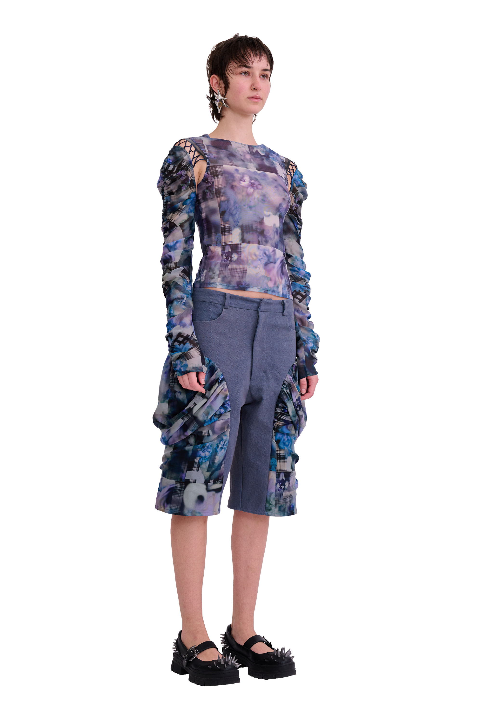 NAVY GARDEN BLUR GIVA SHORT