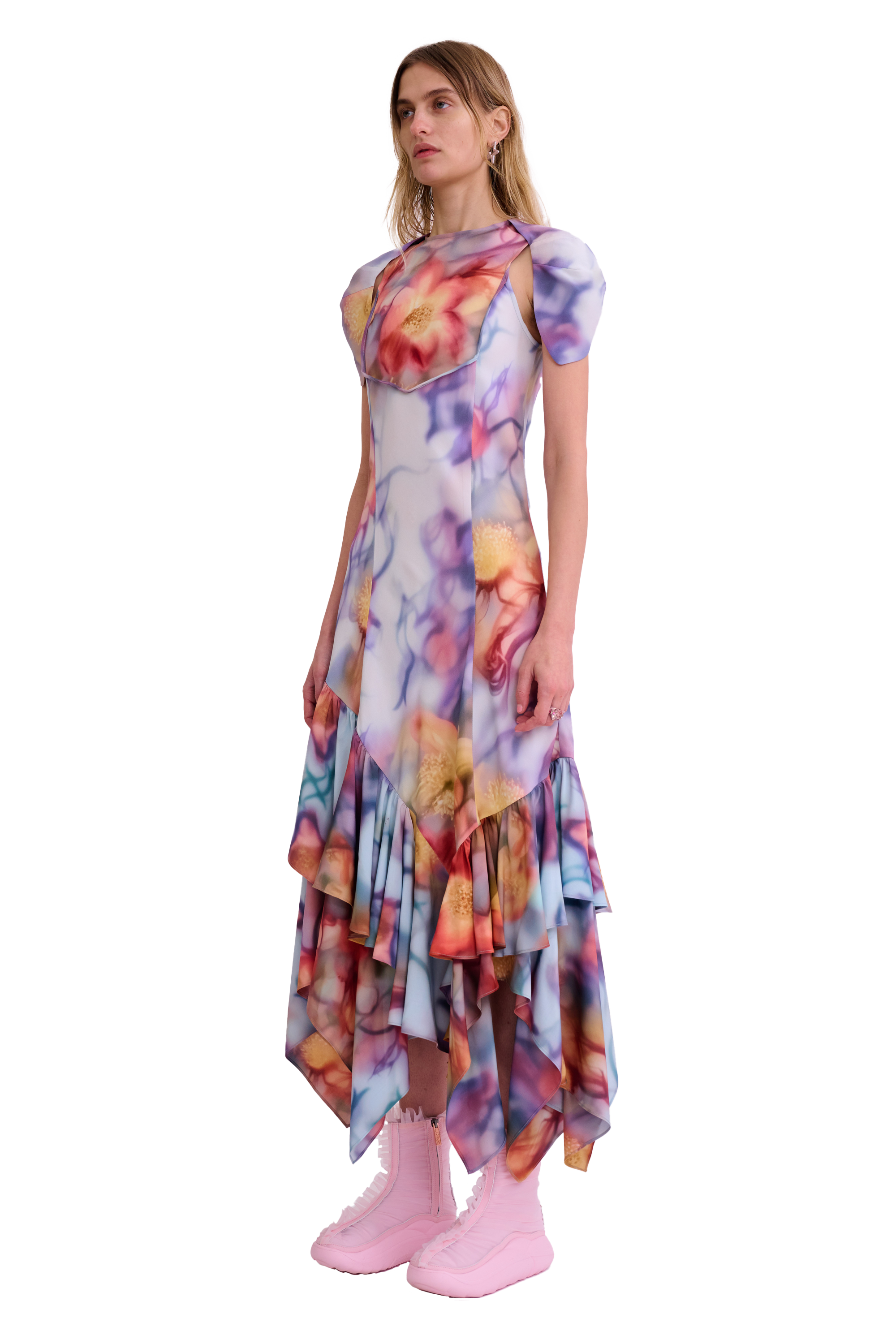 BARBED FLORAL HILLARY DRESS
