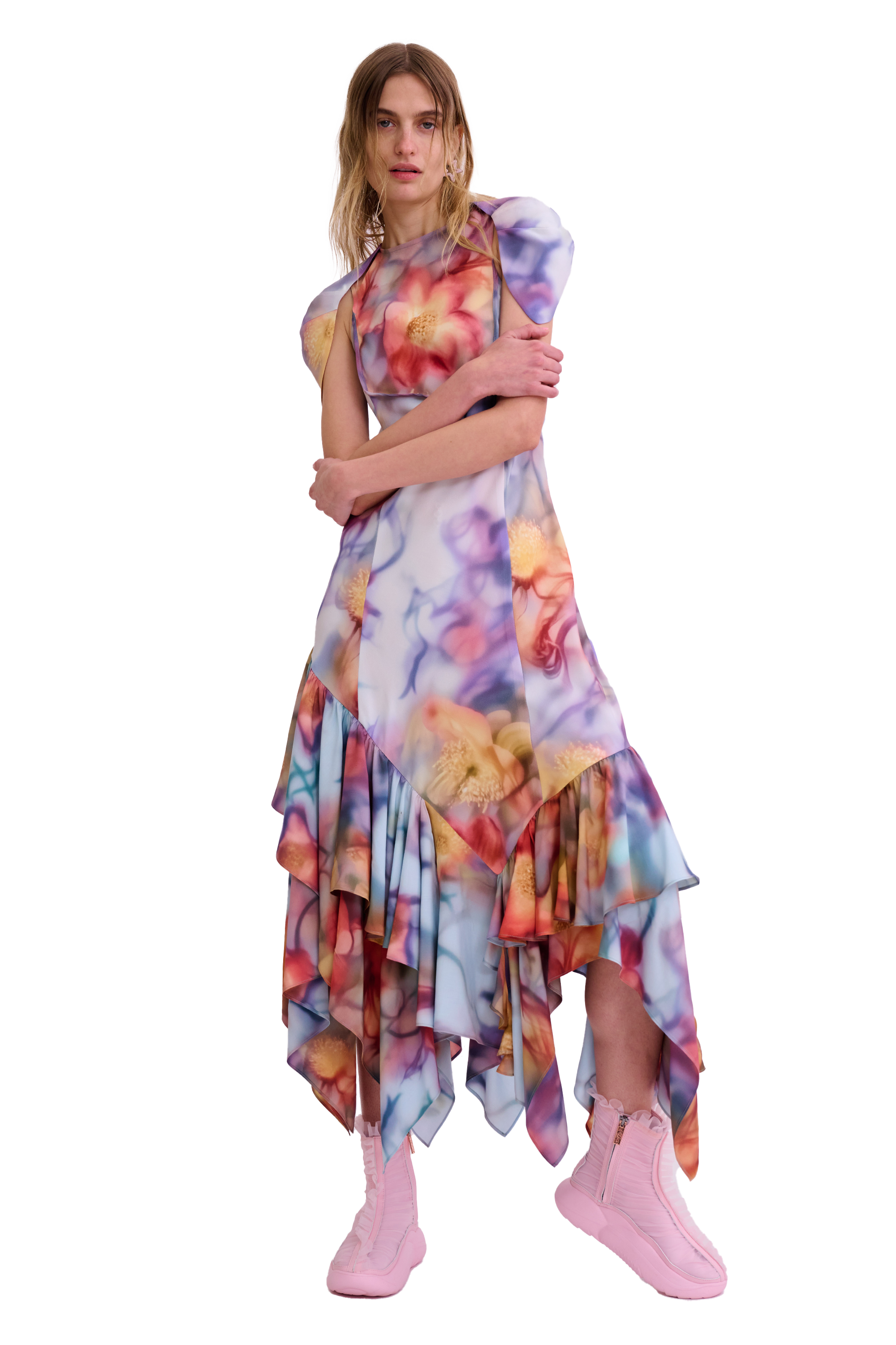 BARBED FLORAL HILLARY DRESS