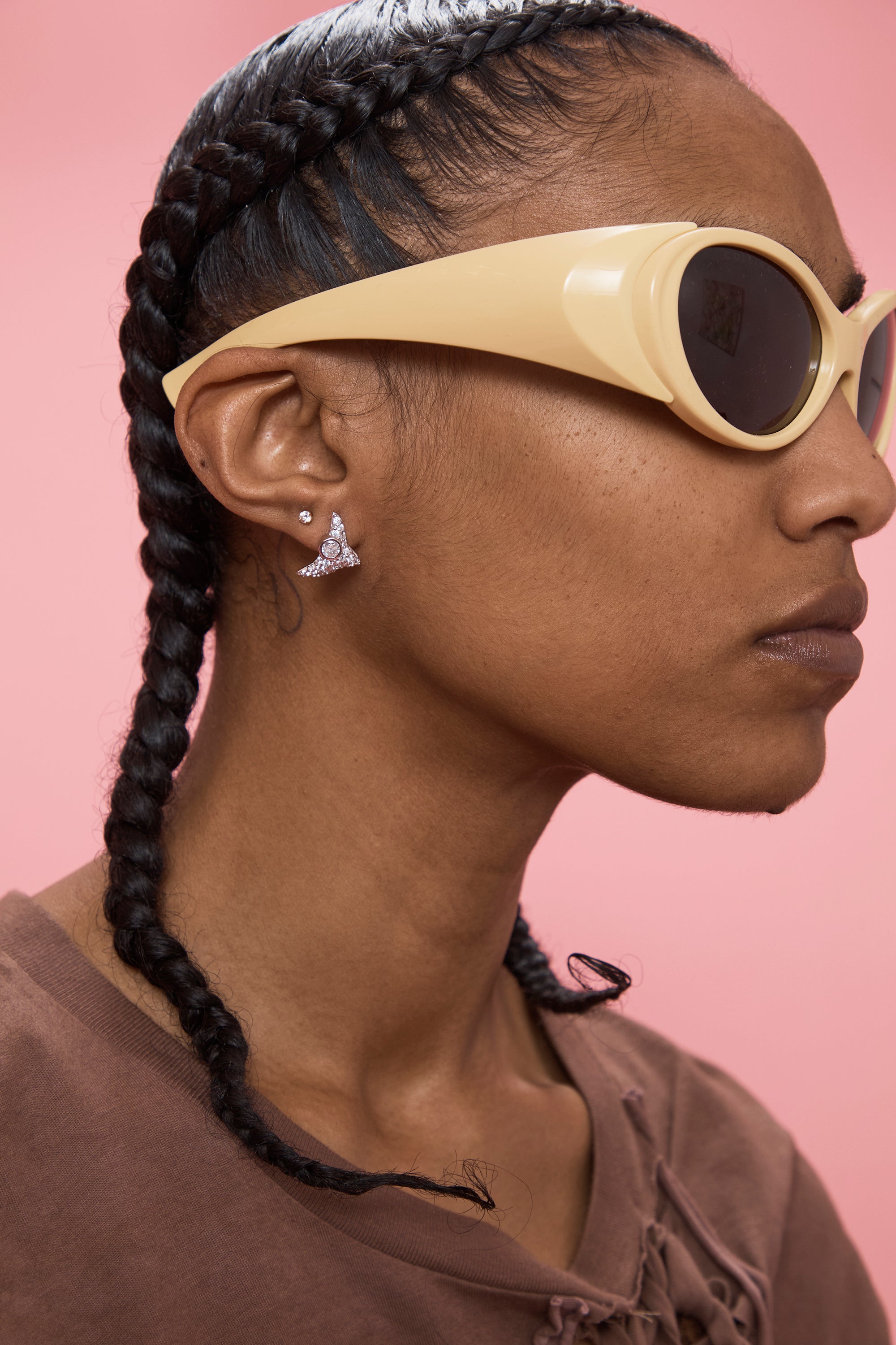 CRYSTAL CLEAR TRIGON STUDS