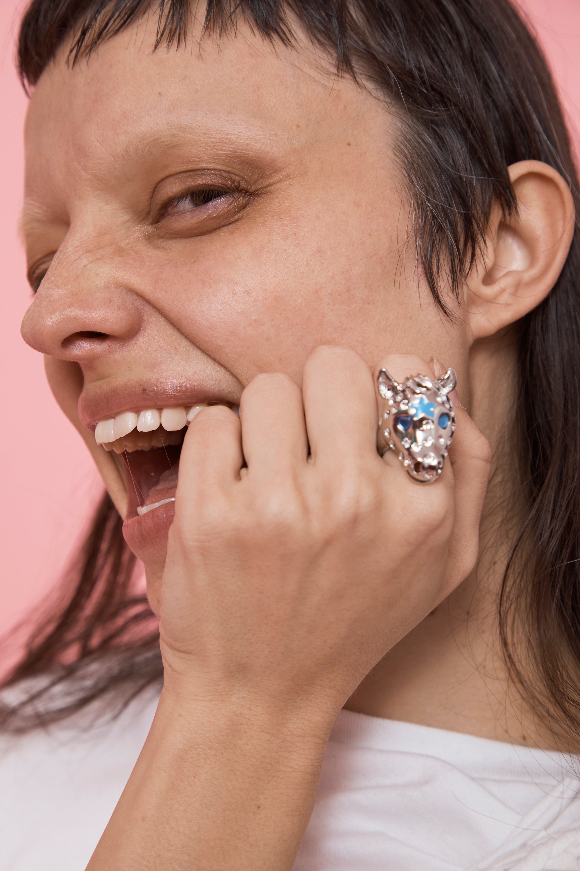 SILVER SKY FRECKLES BABY PONY RING