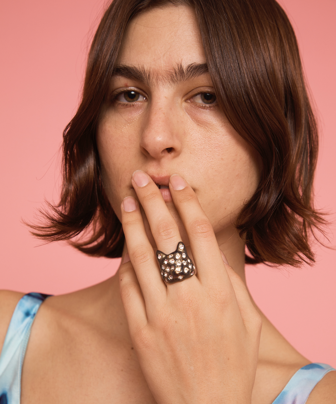 BRONZE PUFFY BUNNY RING