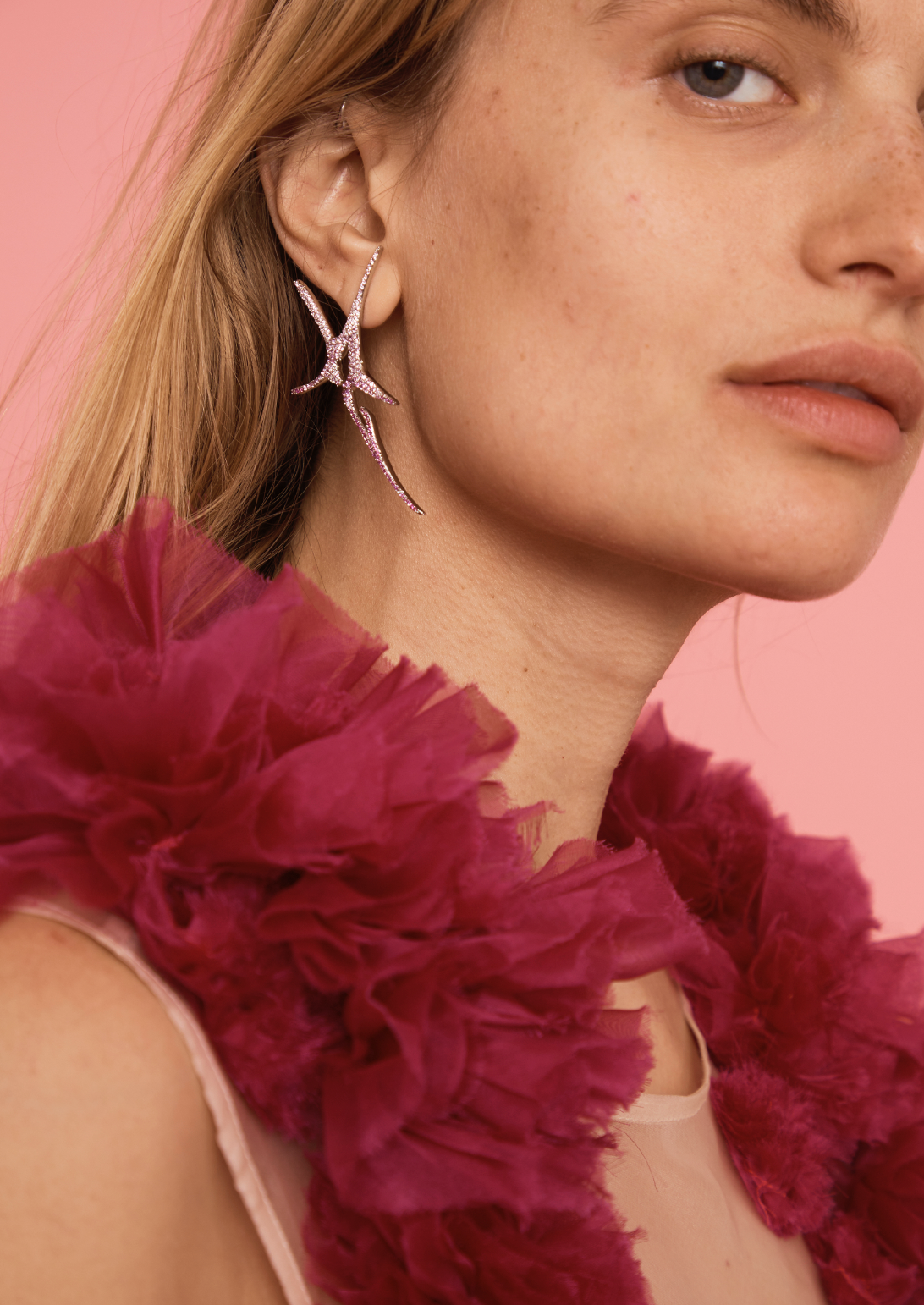 FADING PINK PAVE NOVA EARRINGS