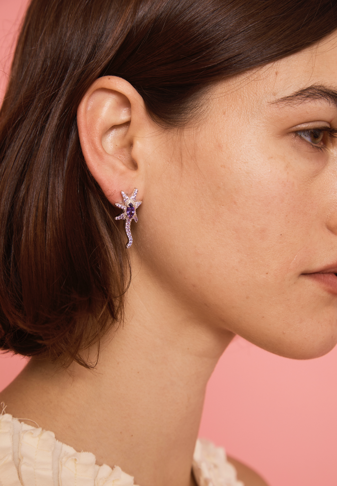 AQUAMARINE STAR TRAIL EARRINGS