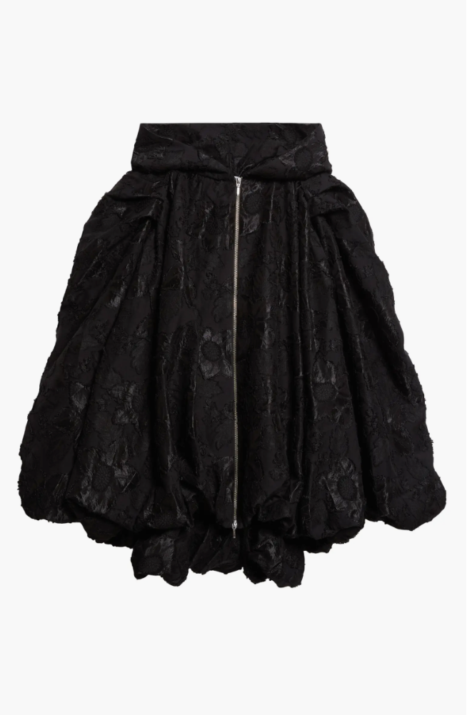 BLACK JACQUARD PILLOW COAT