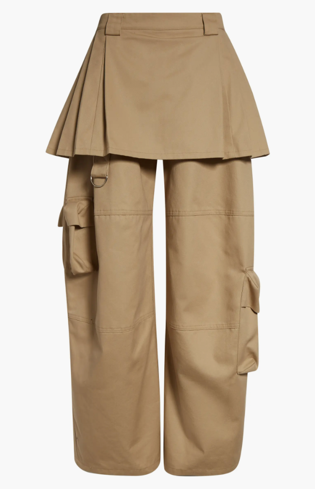 KHAKI LAWN SKIRT CARGO PANT