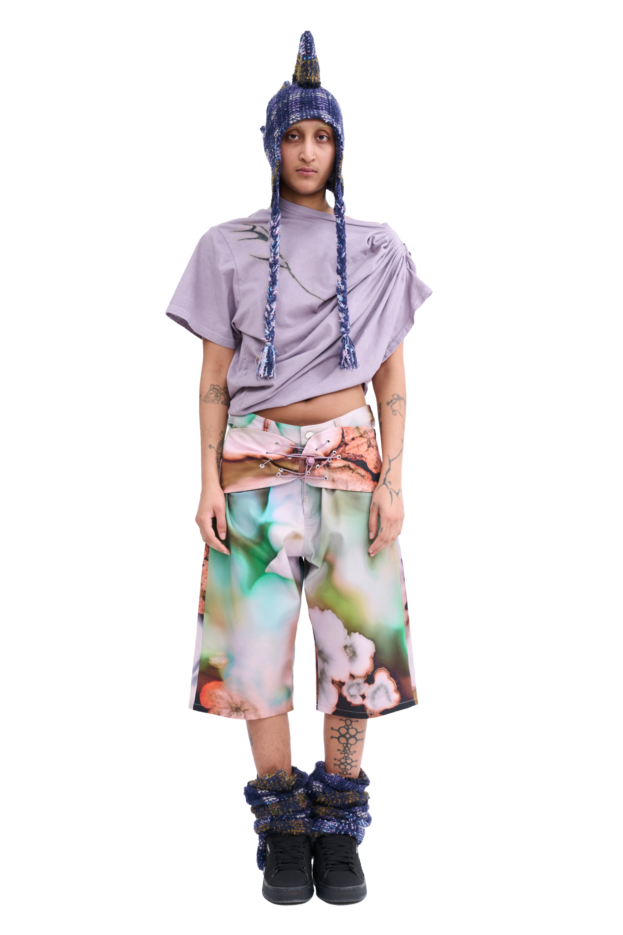 VITELLI PURPLE PLAID SPIKY HAT