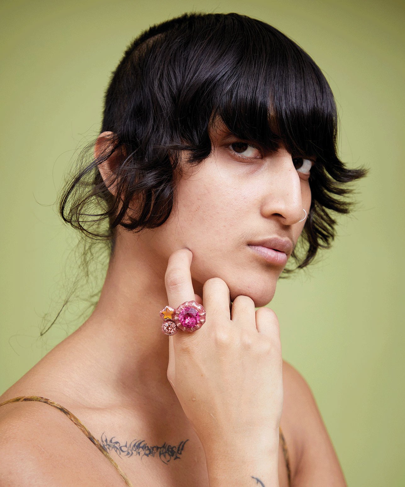 PINK GLITTER CANDY GEM RING