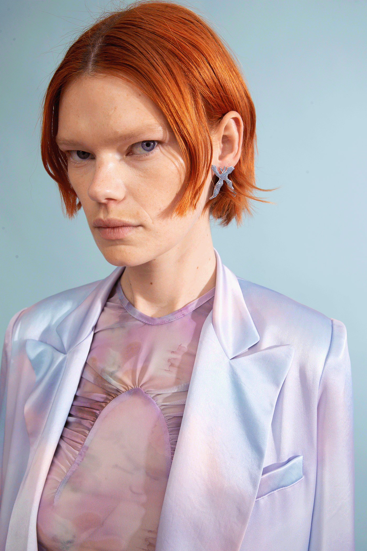 AQUAMARINE MARIPOSA EARRING