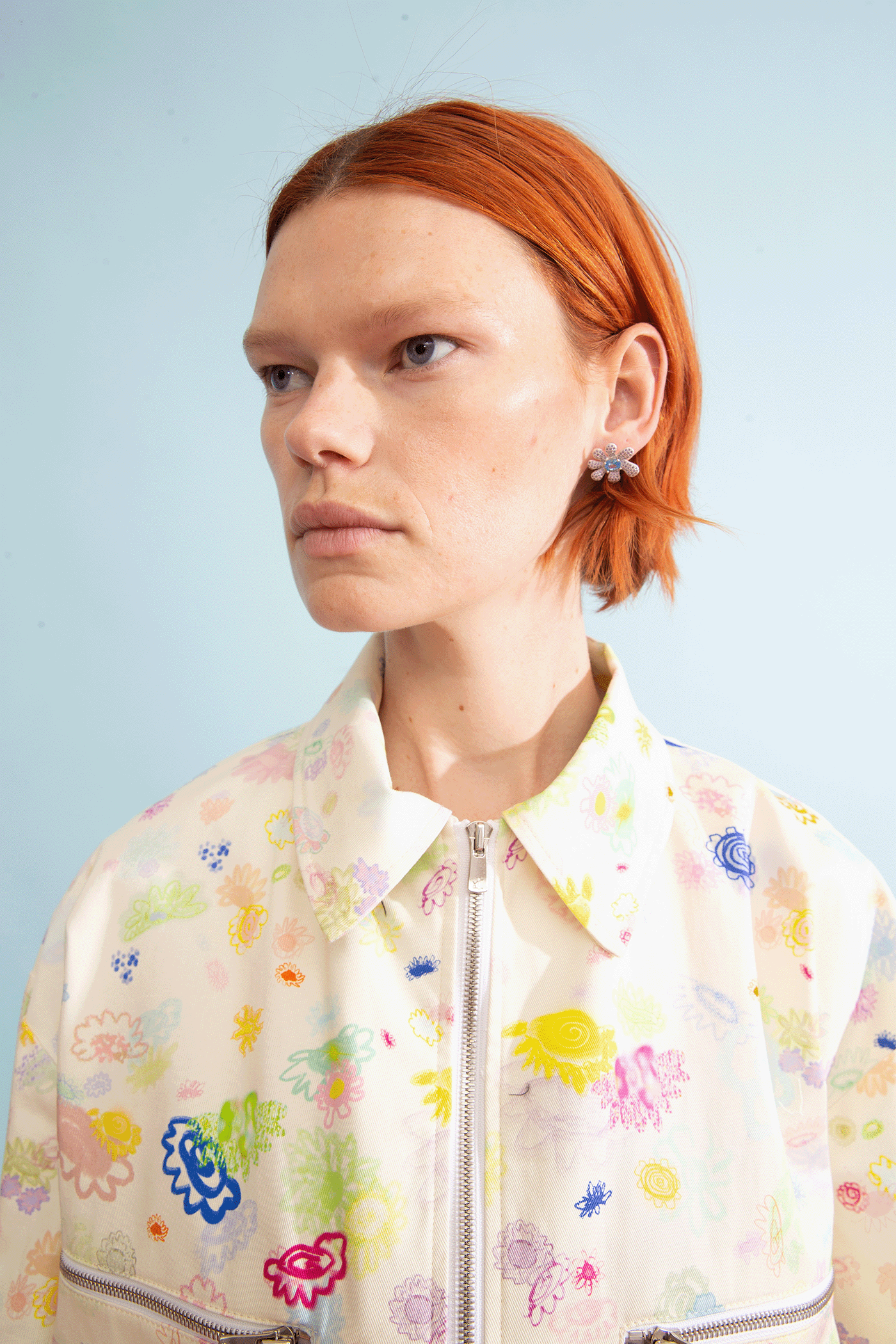 AMETHYST AQUA PAVE SQUASHED BLOSSOM EARRING