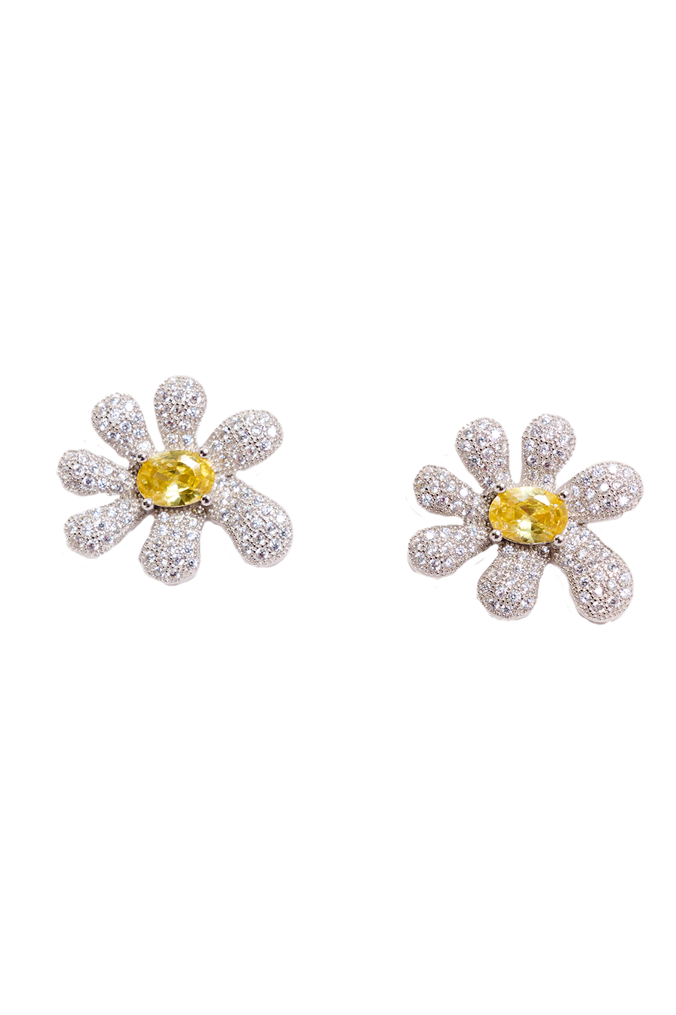 CRYSTAL PAVE SQUASHED BLOSSOM EARRING