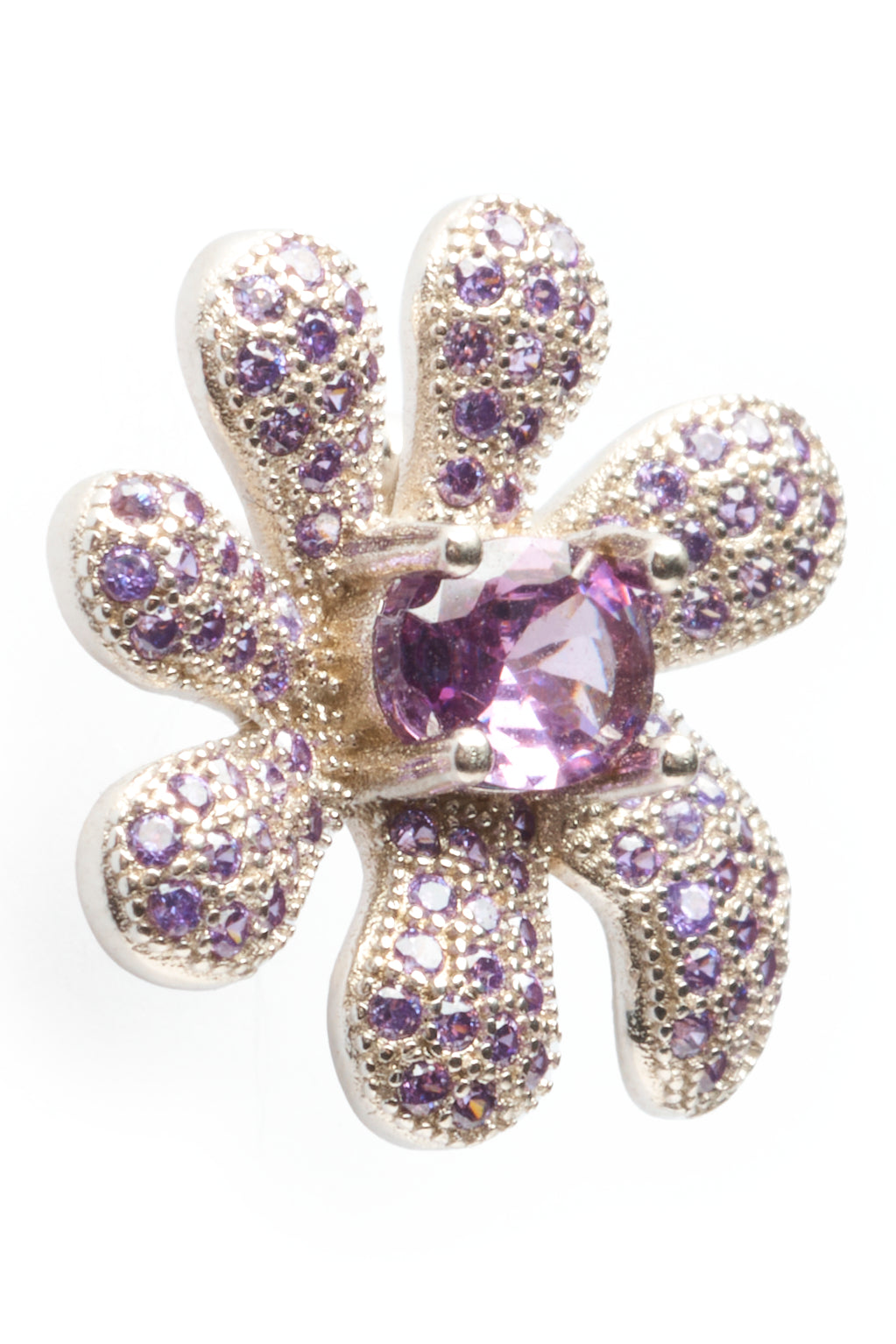AMETHYST PAVE SQUASHED BLOSSOM EARRING