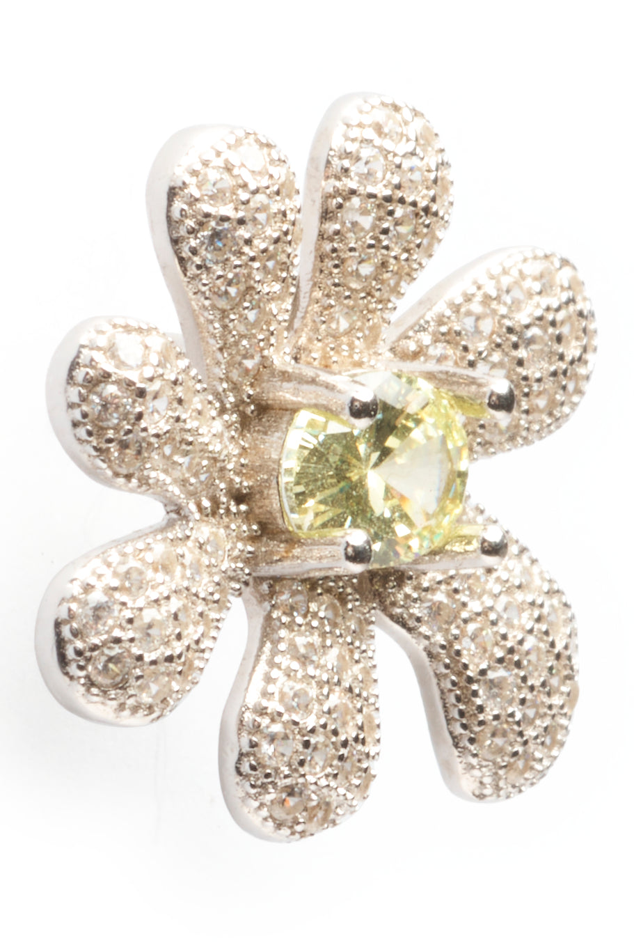 CANARY CRYSTAL PAVE SQUASHED BLOSSOM EARRING