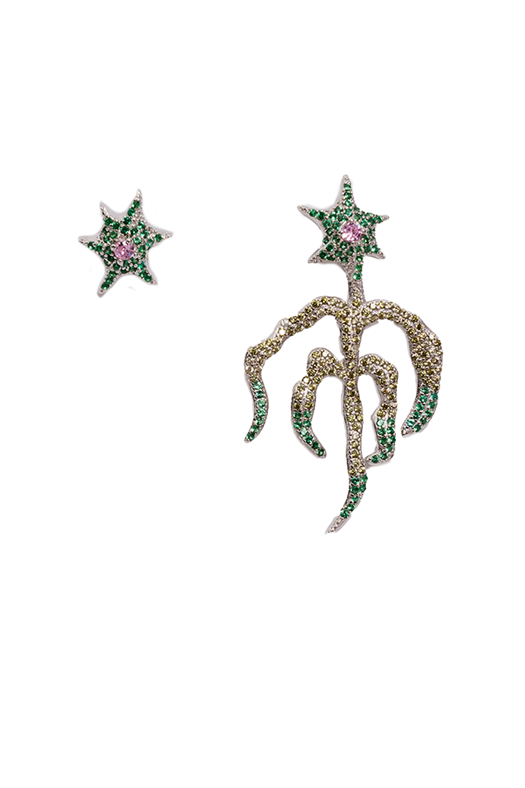 EMERALD STARBURST MIX EARRING