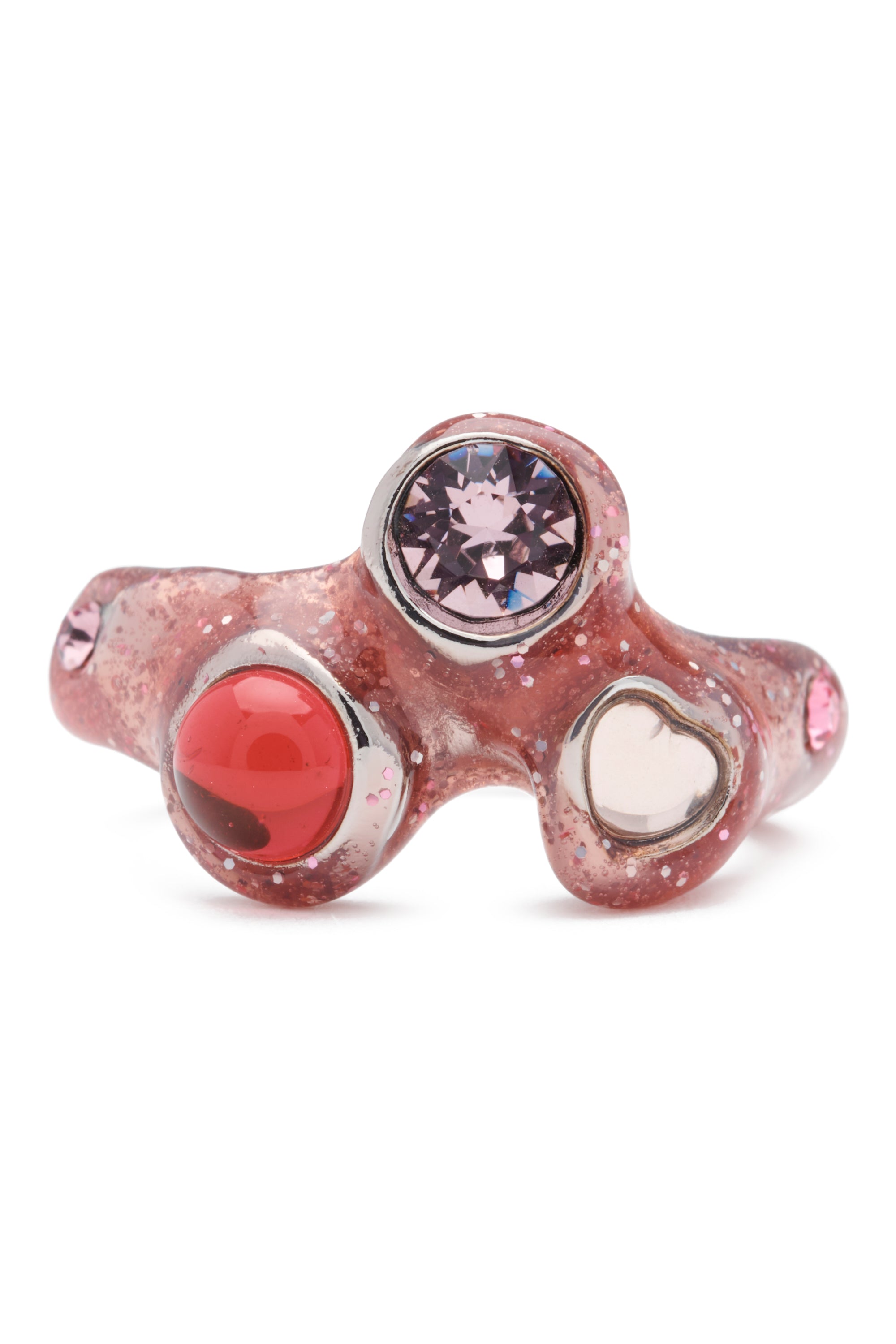 LIGHT PINK GLITTER FLORENCE RING