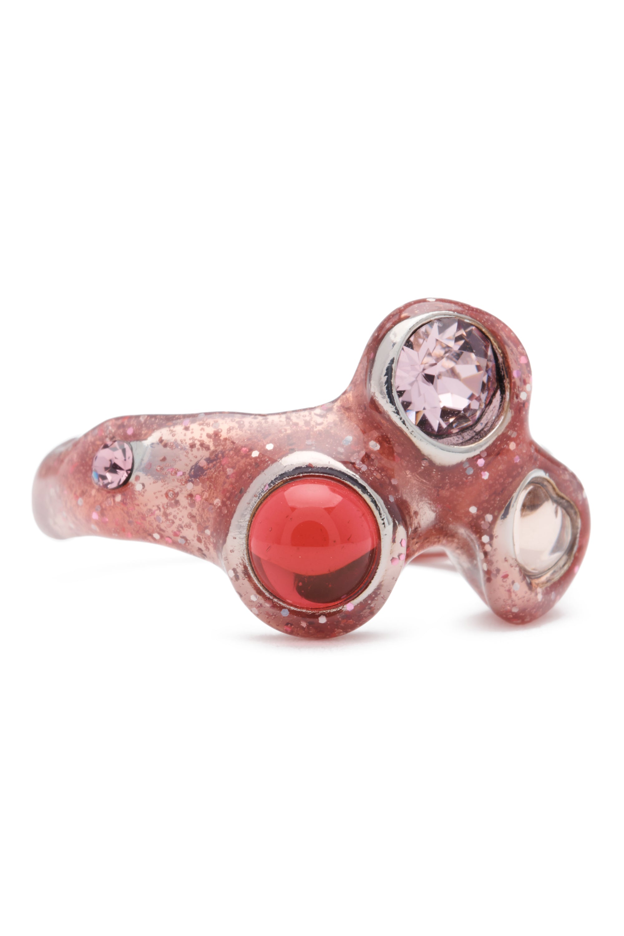 LIGHT PINK GLITTER FLORENCE RING