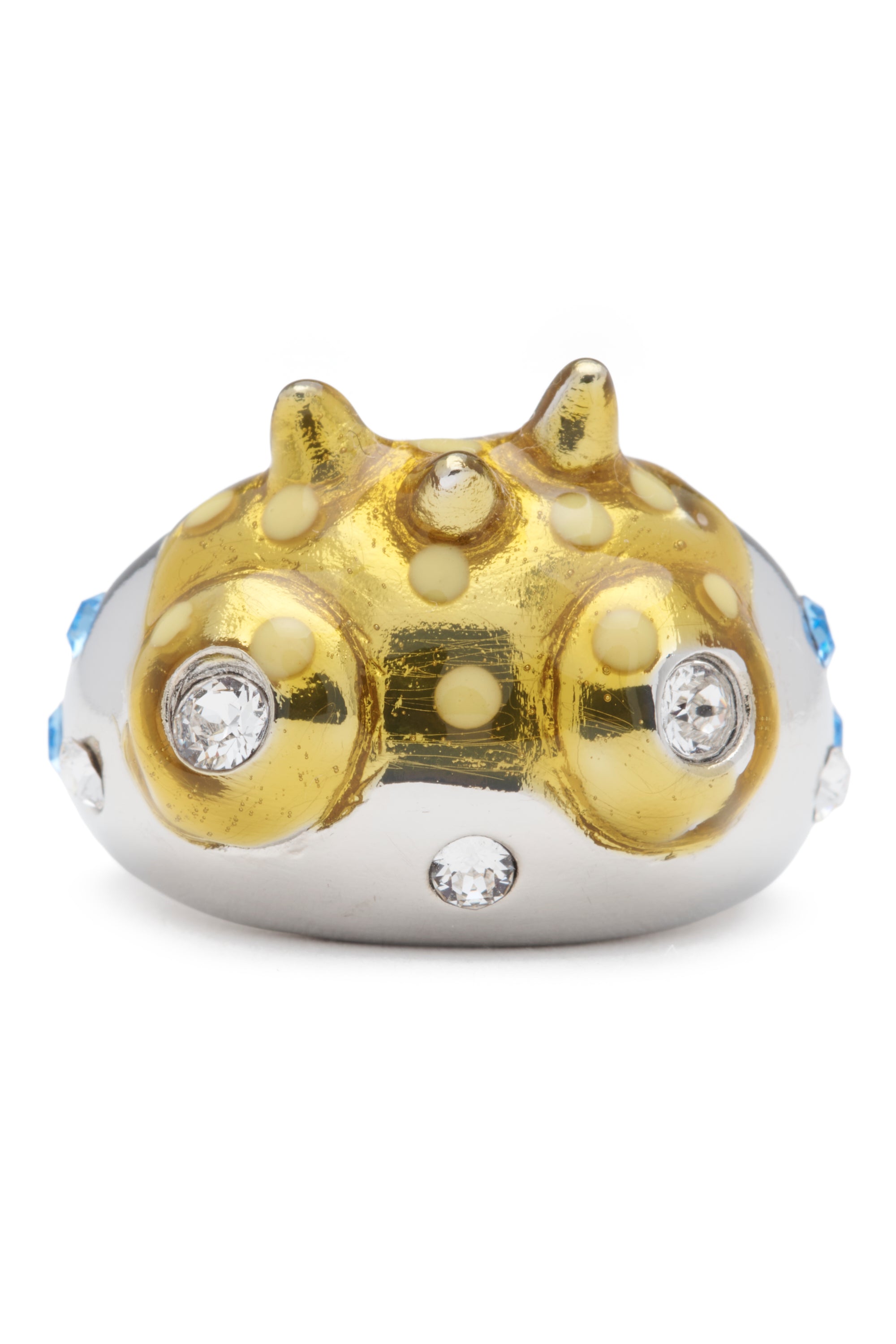 SILVER GOLD RHINO BABY RING
