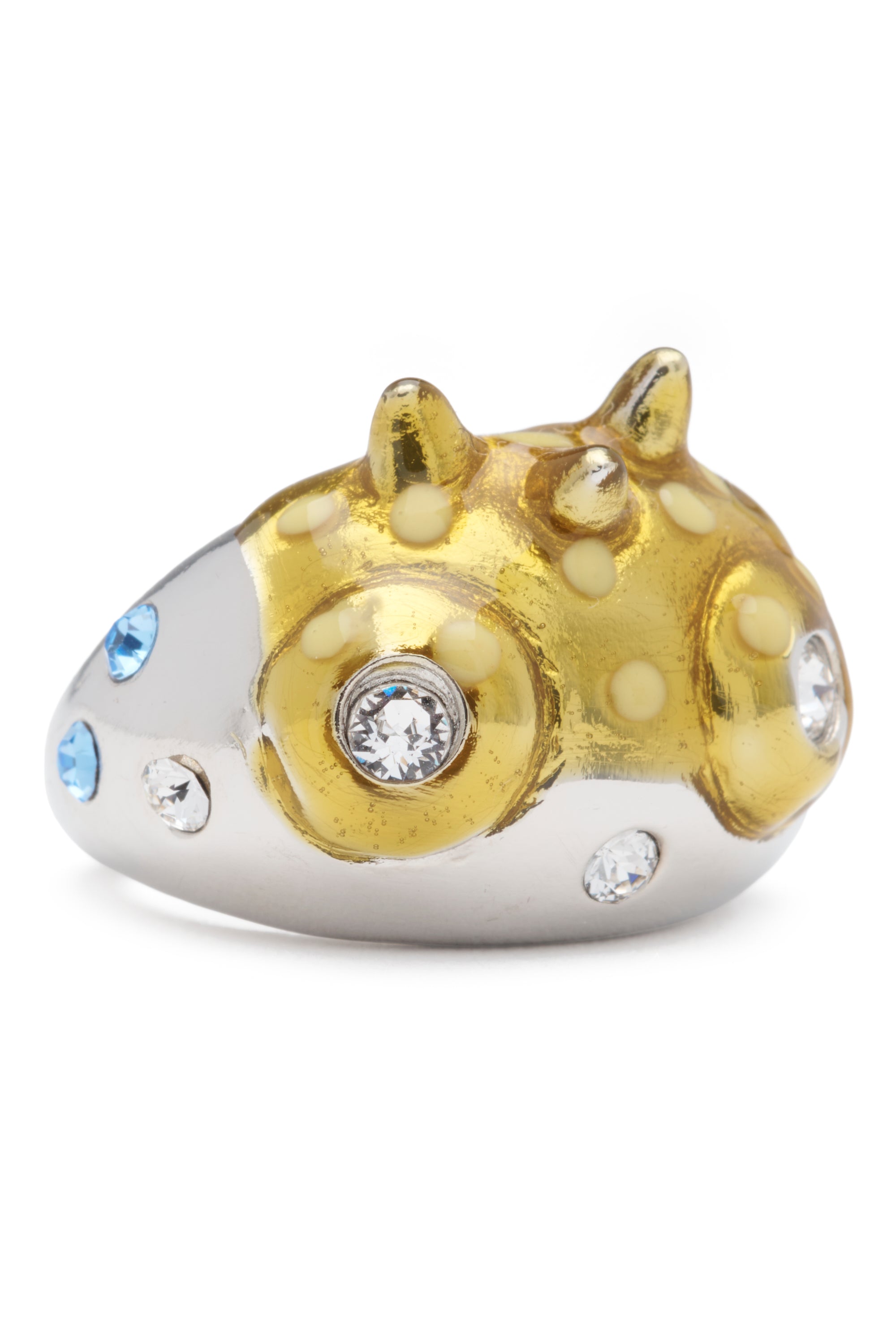 SILVER GOLD RHINO BABY RING