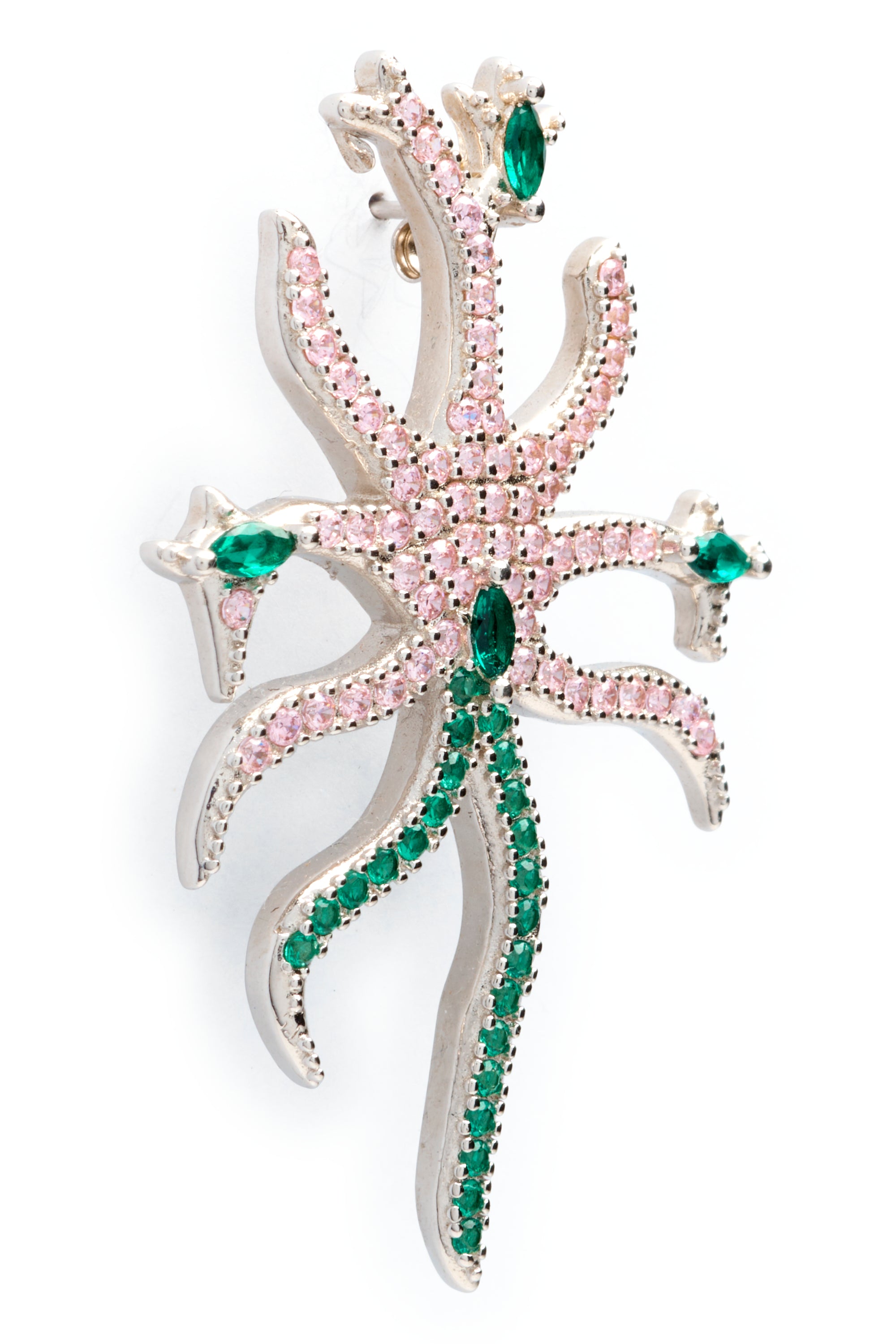 SOFT PINK EMERALD ETOILE EARRINGS