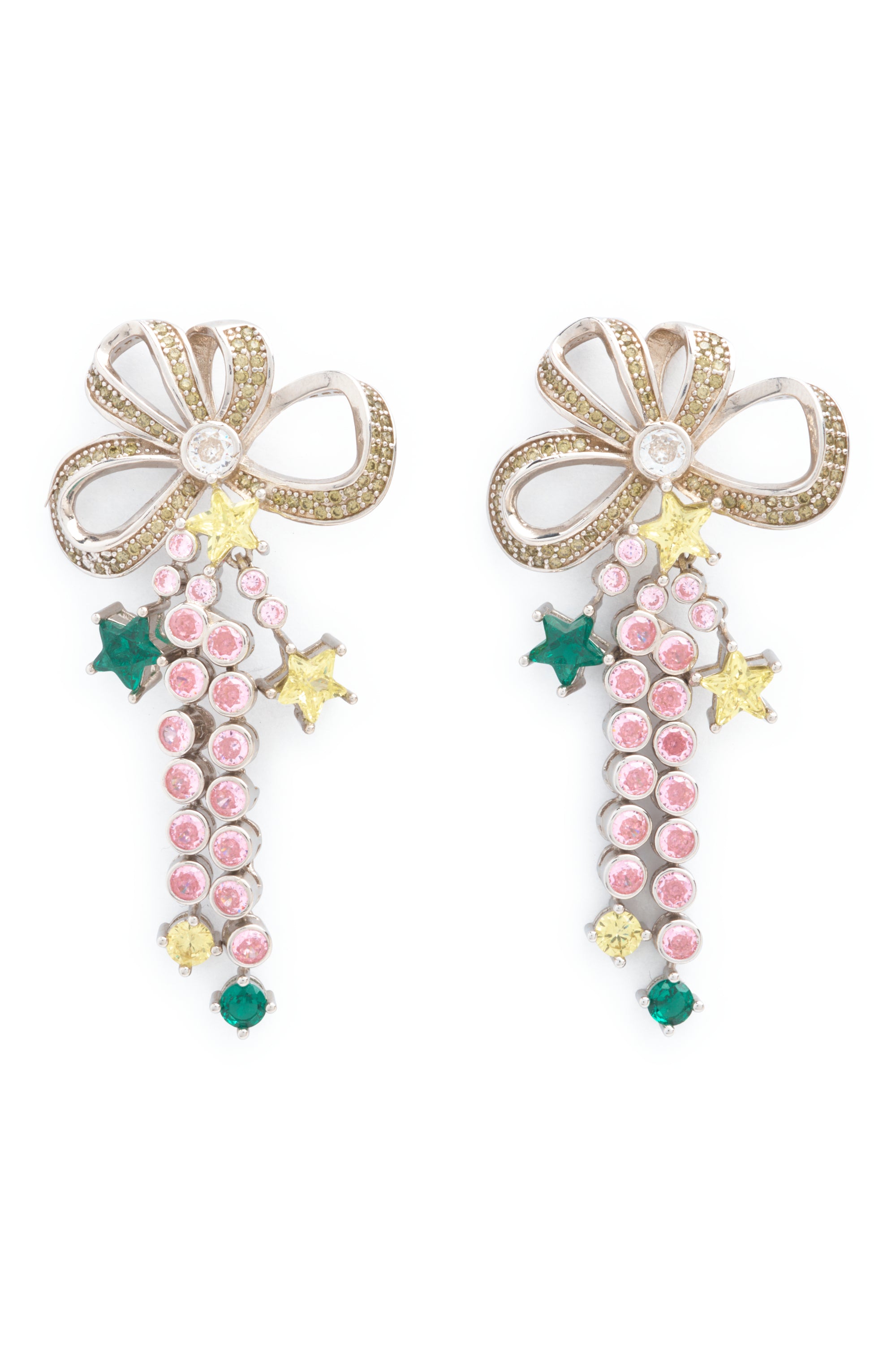 CANARY BOW JANGLE EARRINGS