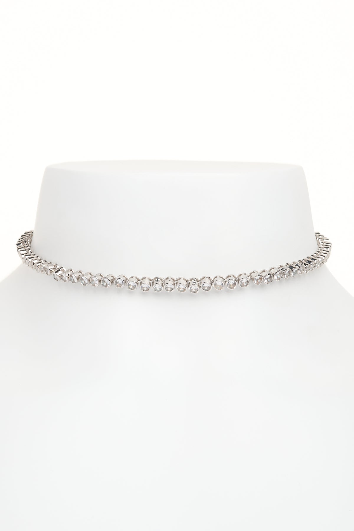 Collier Ressort En Alliage Argenté Avec Cristaux Multicolores - Mi-long