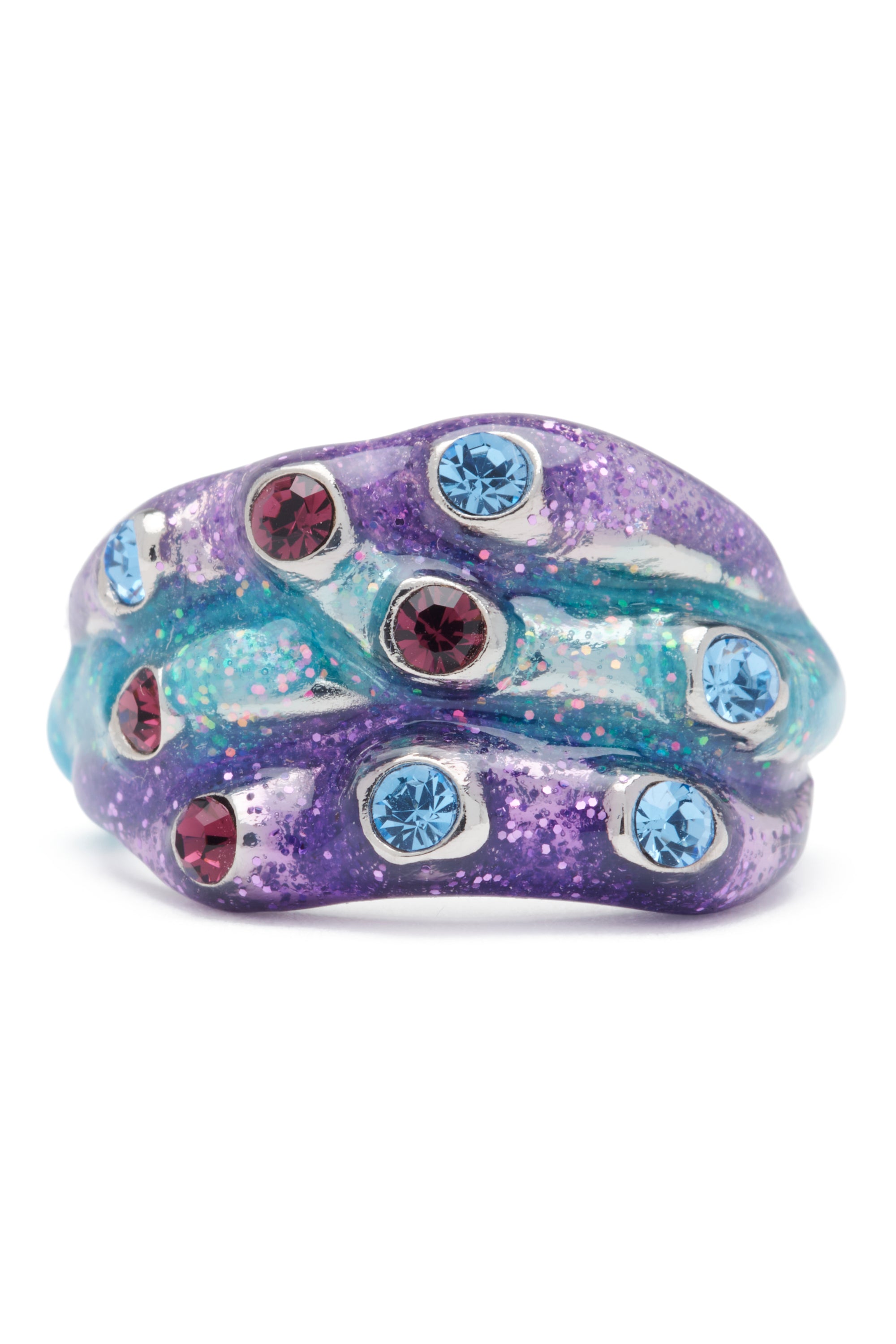 PERIWINKLE GLITTER STACKED RING