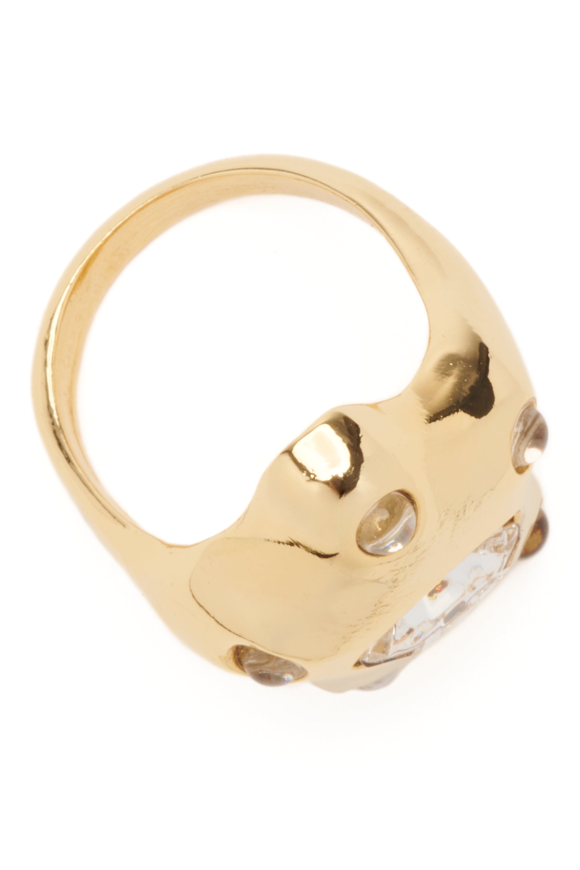 GOLD CLEAR DEMI STARLETTE RING